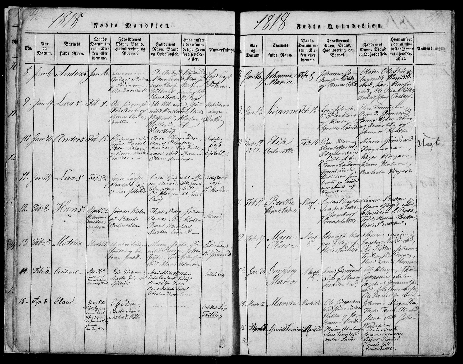 Sande Kirkebøker, SAKO/A-53/F/Fa/L0003: Parish register (official) no. 3, 1814-1847, p. 40-41