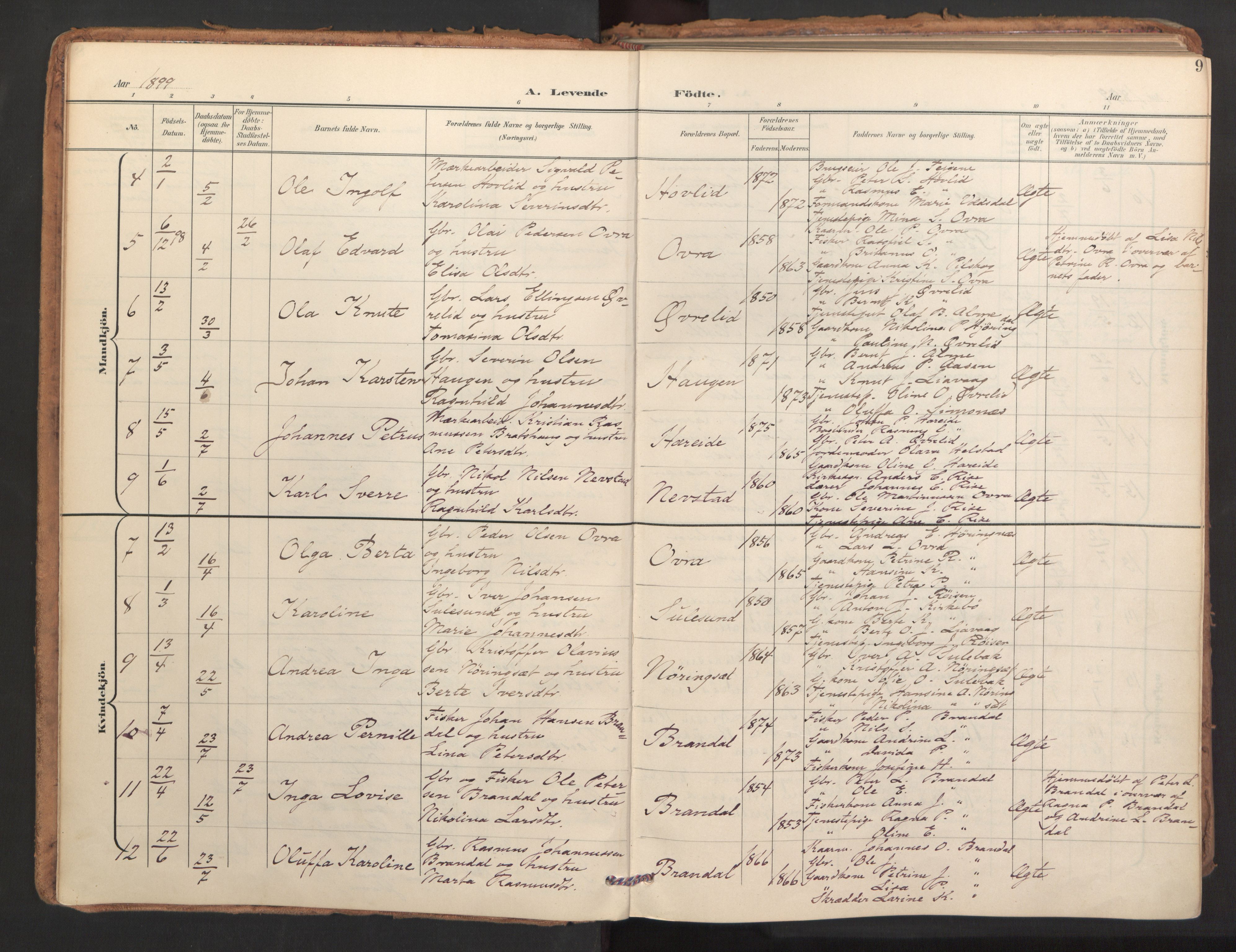 Ministerialprotokoller, klokkerbøker og fødselsregistre - Møre og Romsdal, SAT/A-1454/510/L0123: Parish register (official) no. 510A03, 1898-1922, p. 9