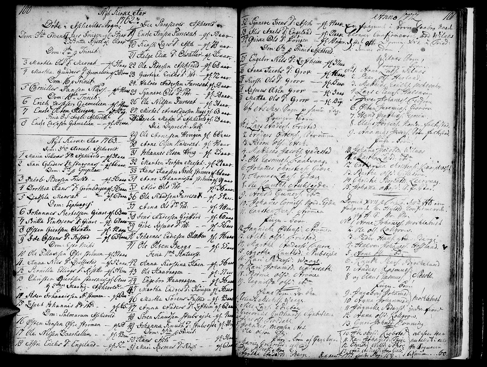 Askvoll sokneprestembete, SAB/A-79501/H/Haa/Haaa/L0008: Parish register (official) no. A 8, 1749-1775, p. 100-101