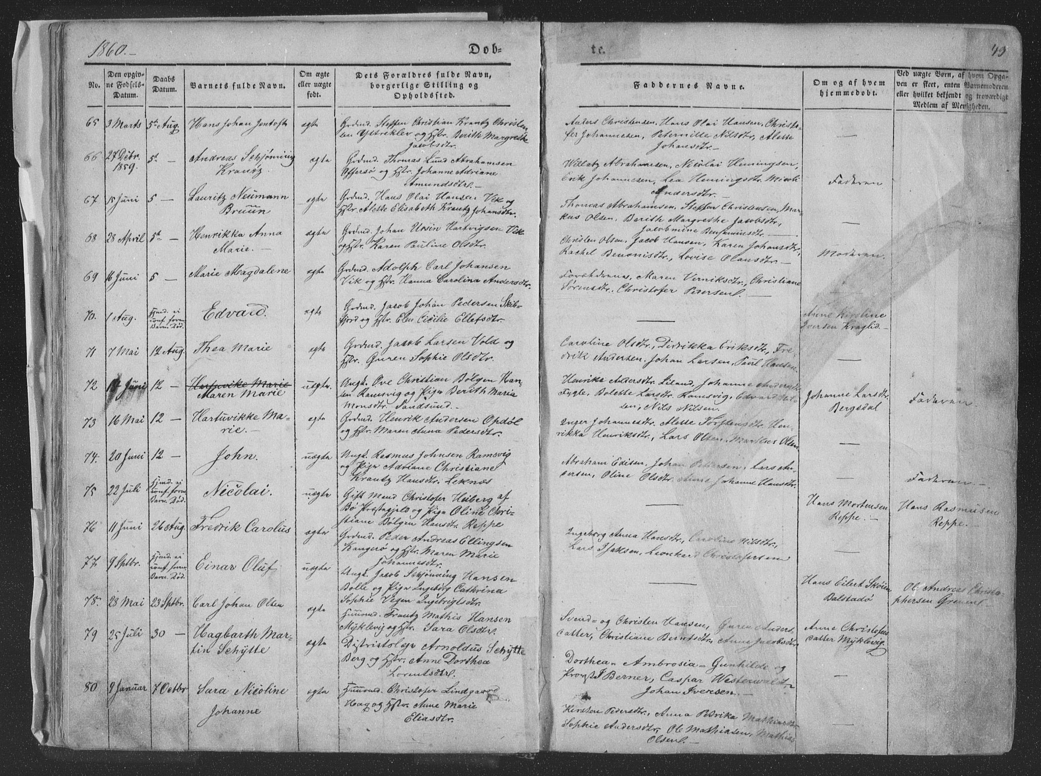 Ministerialprotokoller, klokkerbøker og fødselsregistre - Nordland, SAT/A-1459/881/L1165: Parish register (copy) no. 881C02, 1854-1876, p. 49