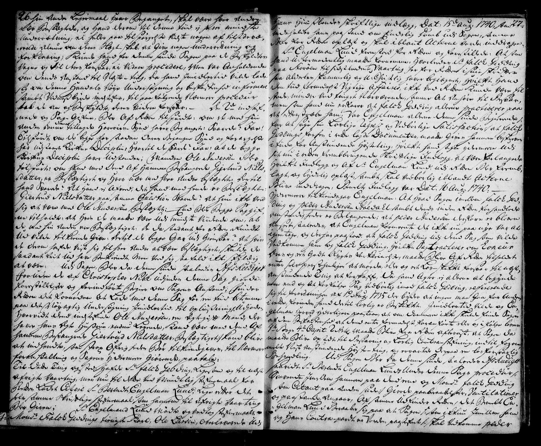 Sunnfjord tingrett, AV/SAB-A-3201/1/F/Fa/Faa/L0012: Tingbok  - gardar under Lenets gods, 1740-1745, p. 26-27