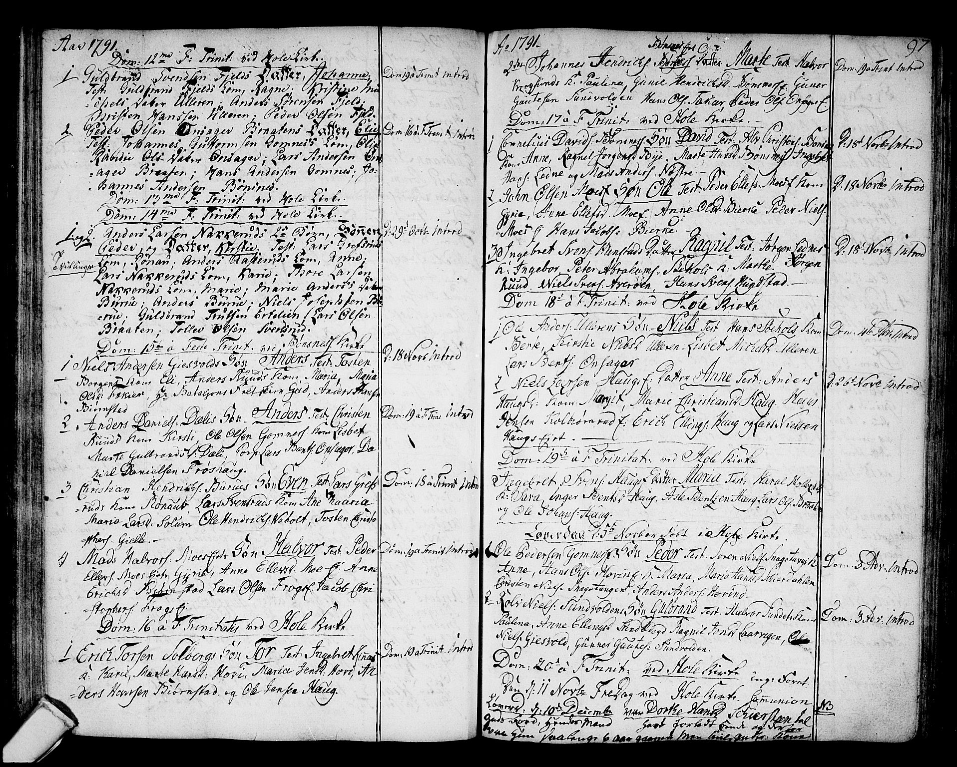 Hole kirkebøker, SAKO/A-228/F/Fa/L0002: Parish register (official) no. I 2, 1766-1814, p. 97