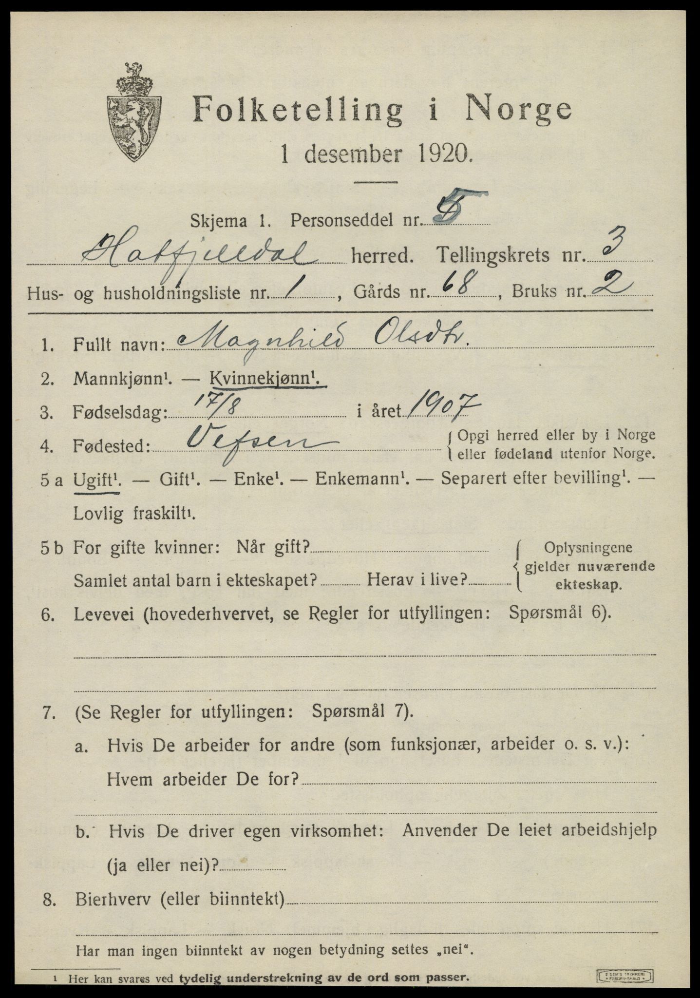 SAT, 1920 census for Hattfjelldal, 1920, p. 794