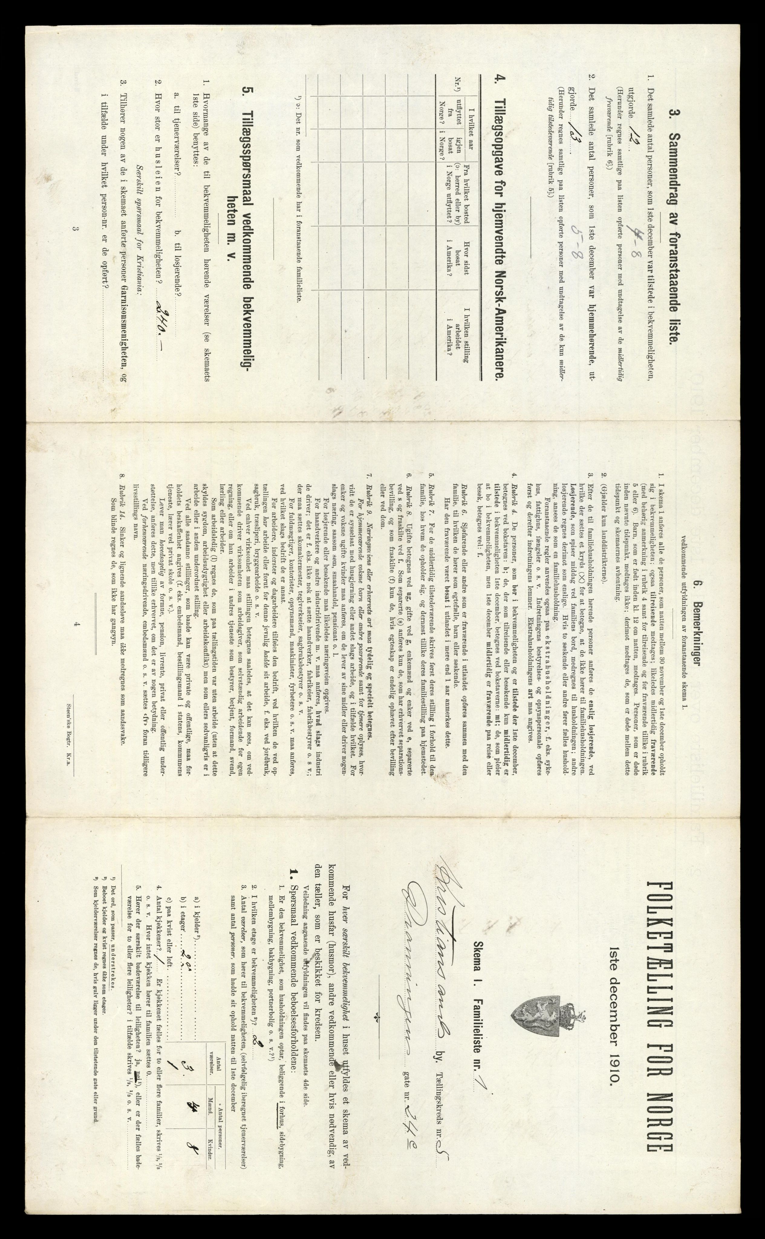 RA, 1910 census for Kristiansand, 1910, p. 1130