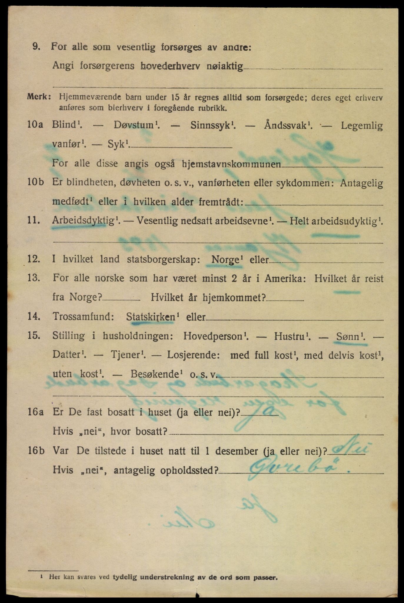 SAK, 1920 census for Hægeland, 1920, p. 620