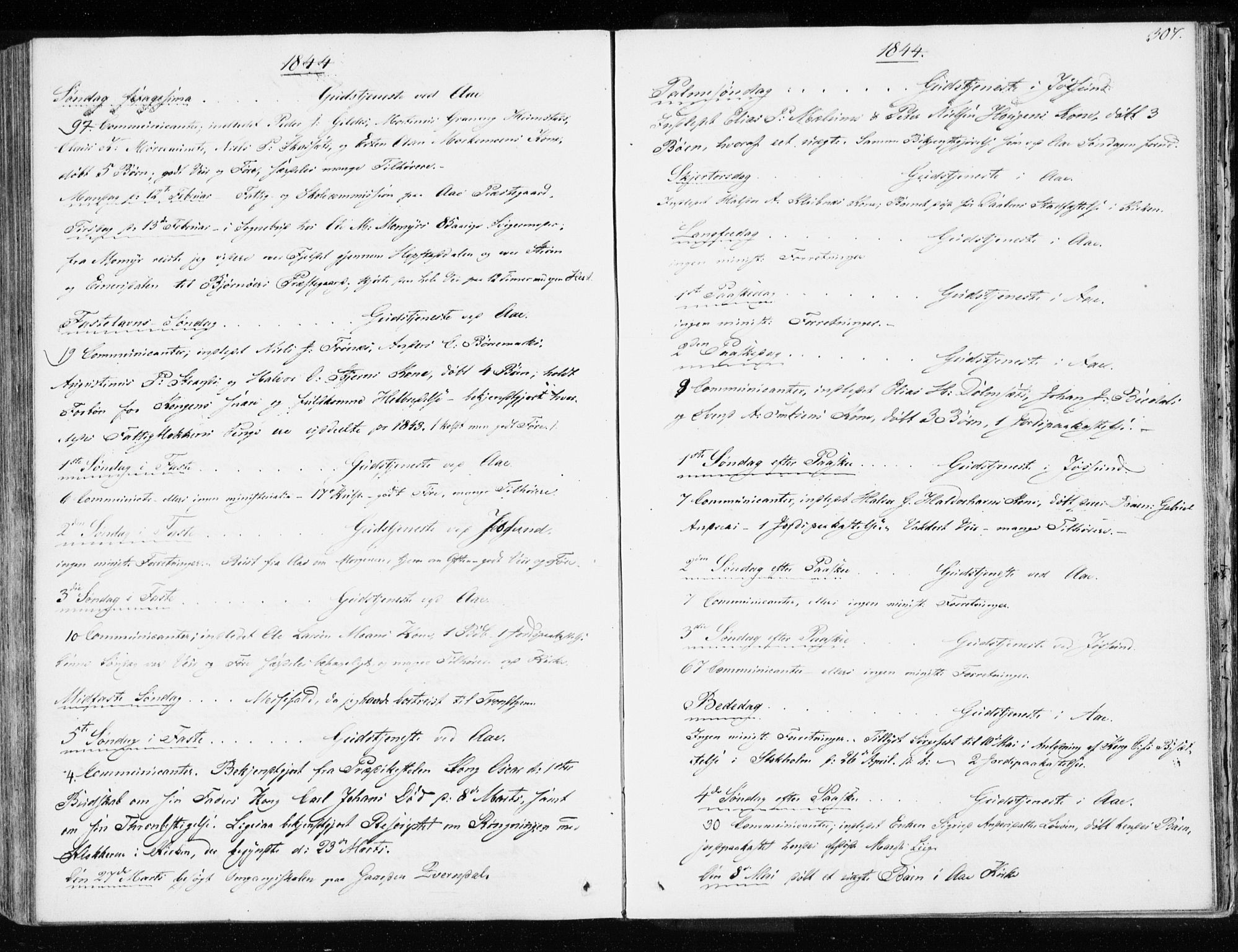 Ministerialprotokoller, klokkerbøker og fødselsregistre - Sør-Trøndelag, SAT/A-1456/655/L0676: Parish register (official) no. 655A05, 1830-1847, p. 307