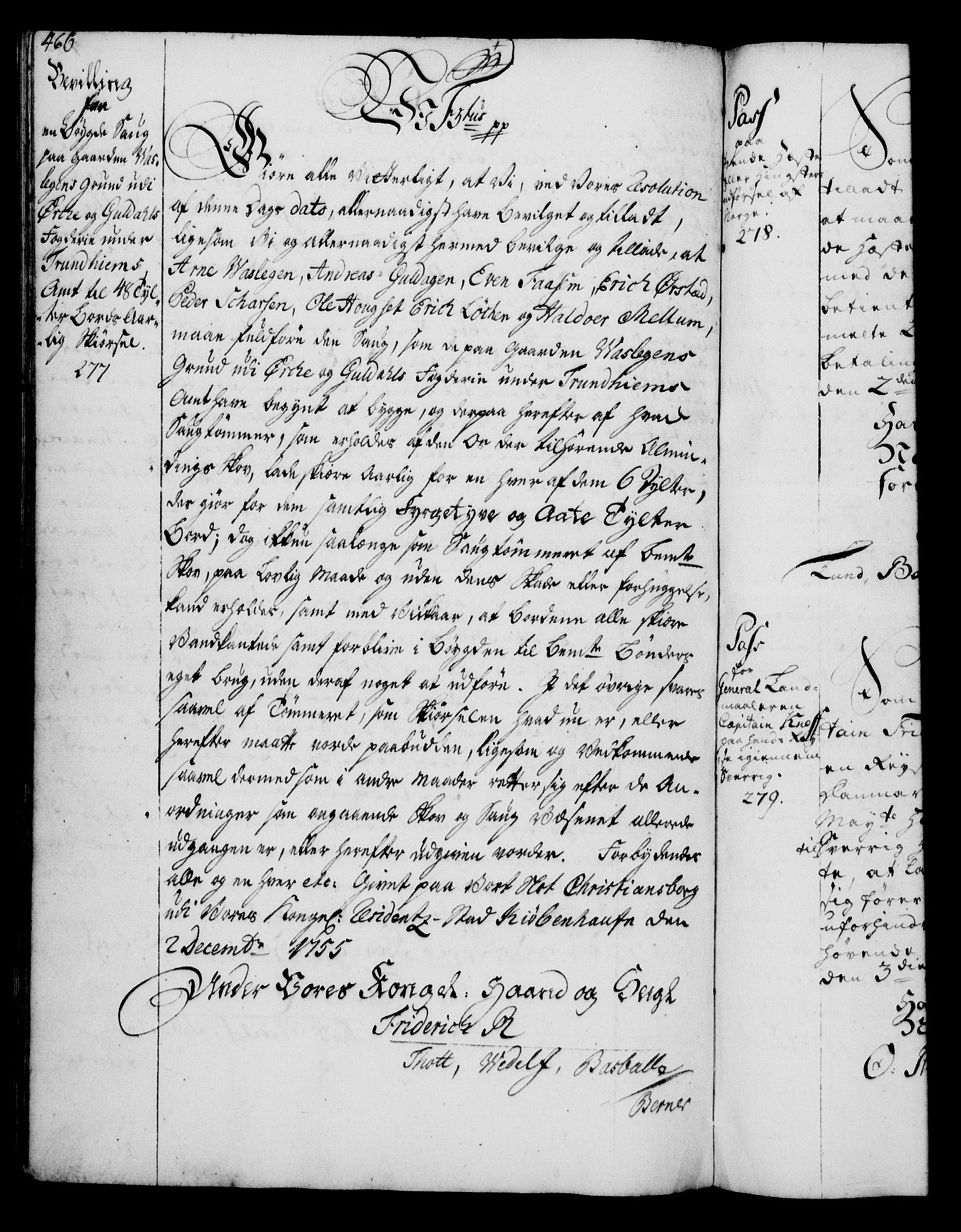 Rentekammeret, Kammerkanselliet, RA/EA-3111/G/Gg/Gga/L0006: Norsk ekspedisjonsprotokoll med register (merket RK 53.6), 1749-1759, p. 466