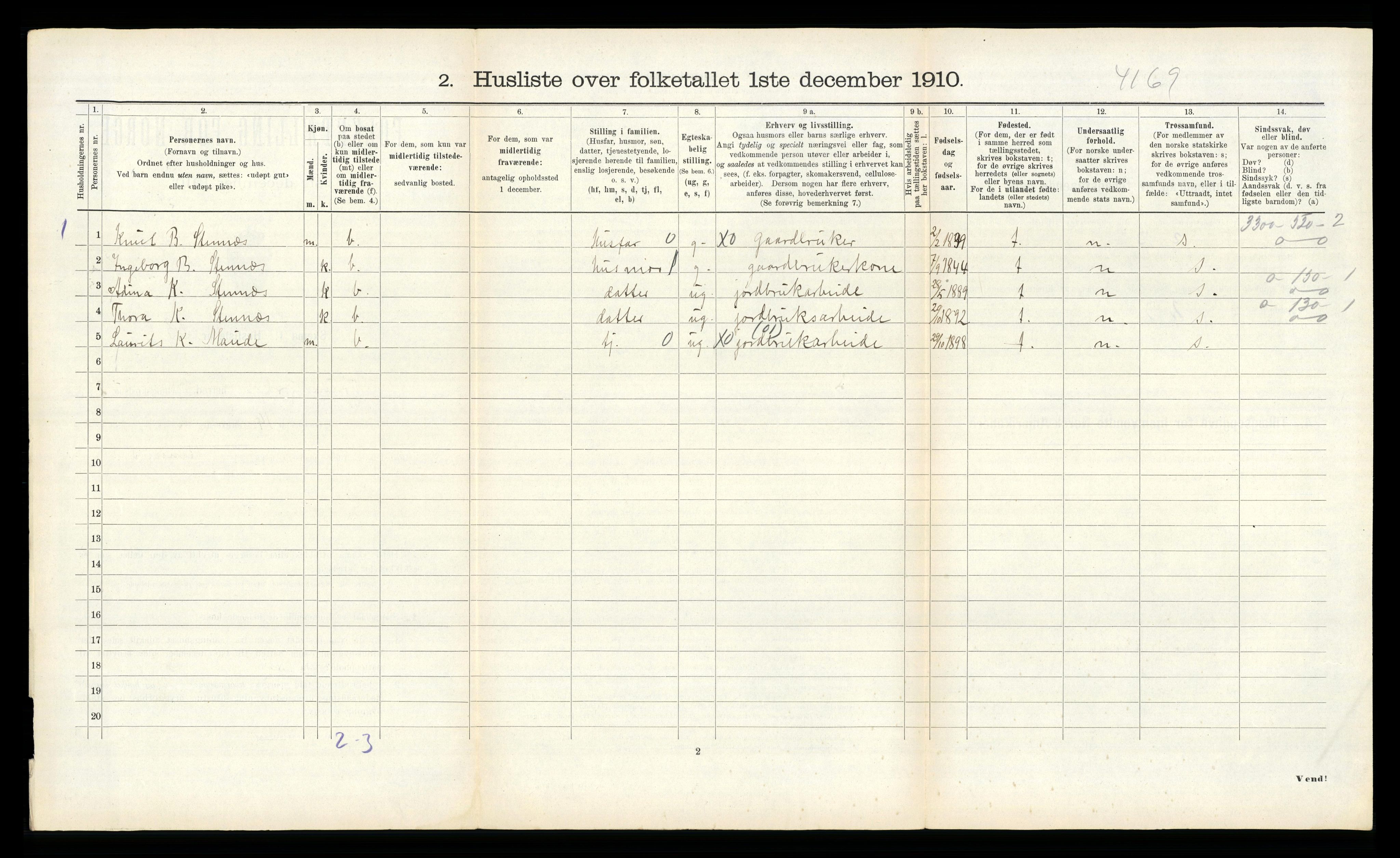 RA, 1910 census for Hjørundfjord, 1910, p. 113