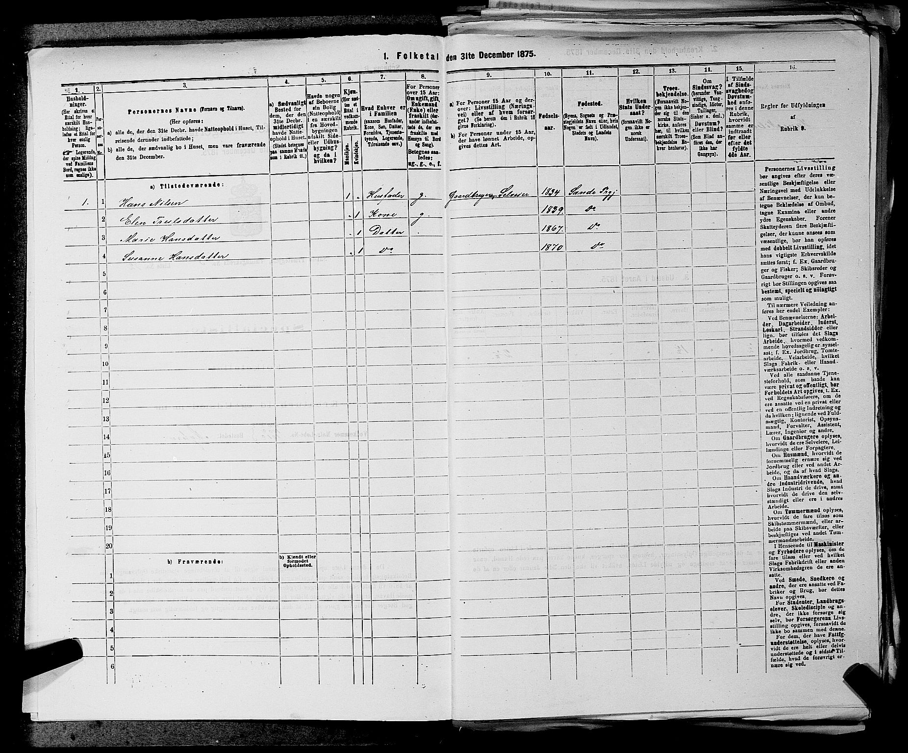 SAKO, 1875 census for 0713P Sande, 1875, p. 468