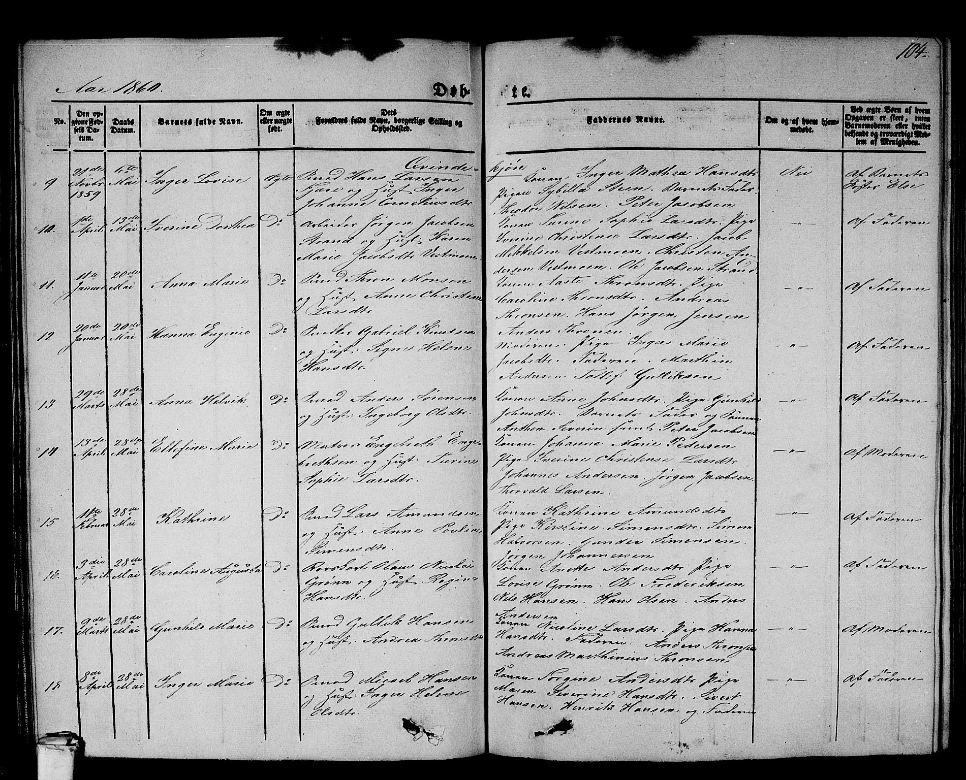 Larvik kirkebøker, SAKO/A-352/G/Gb/L0002: Parish register (copy) no. II 2, 1843-1866, p. 104