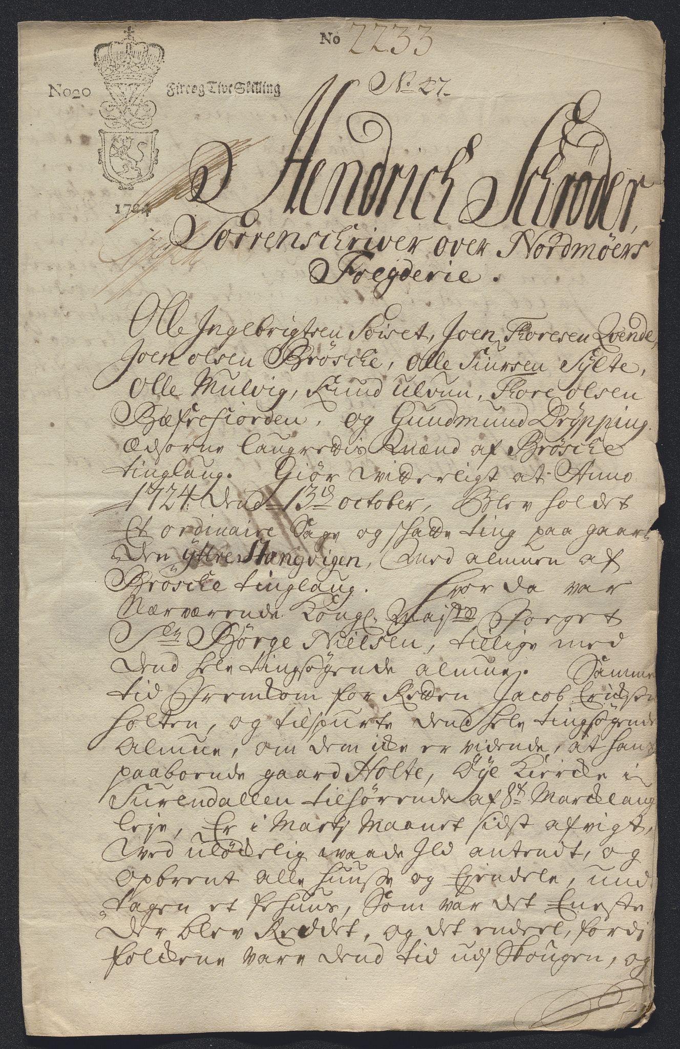 Rentekammeret inntil 1814, Reviderte regnskaper, Fogderegnskap, RA/EA-4092/R56/L3757: Fogderegnskap Nordmøre, 1724, p. 293
