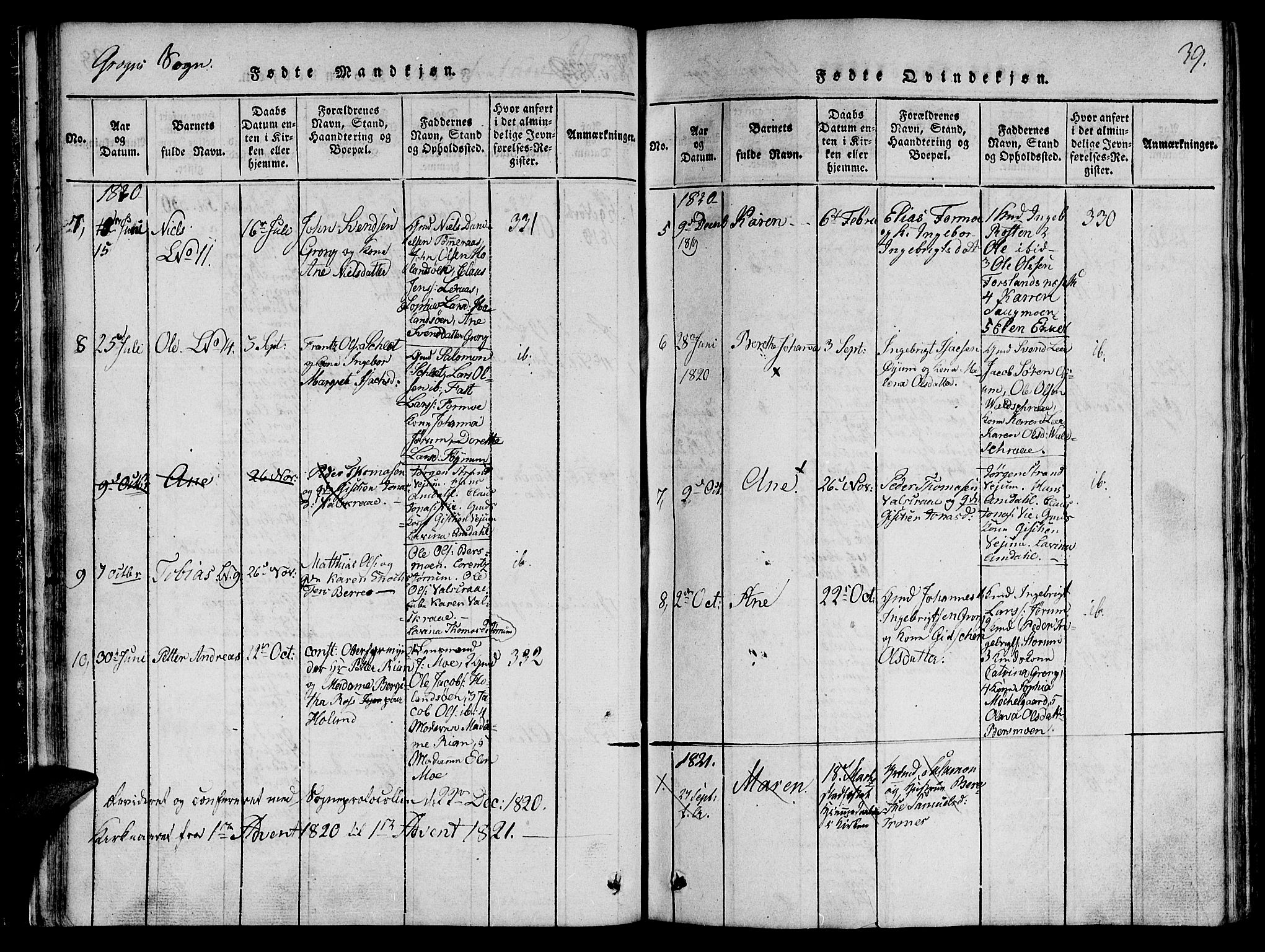 Ministerialprotokoller, klokkerbøker og fødselsregistre - Nord-Trøndelag, SAT/A-1458/764/L0546: Parish register (official) no. 764A06 /2, 1817-1822, p. 39