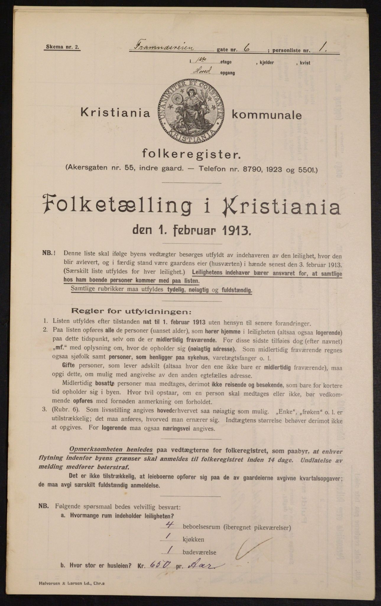 OBA, Municipal Census 1913 for Kristiania, 1913, p. 25577