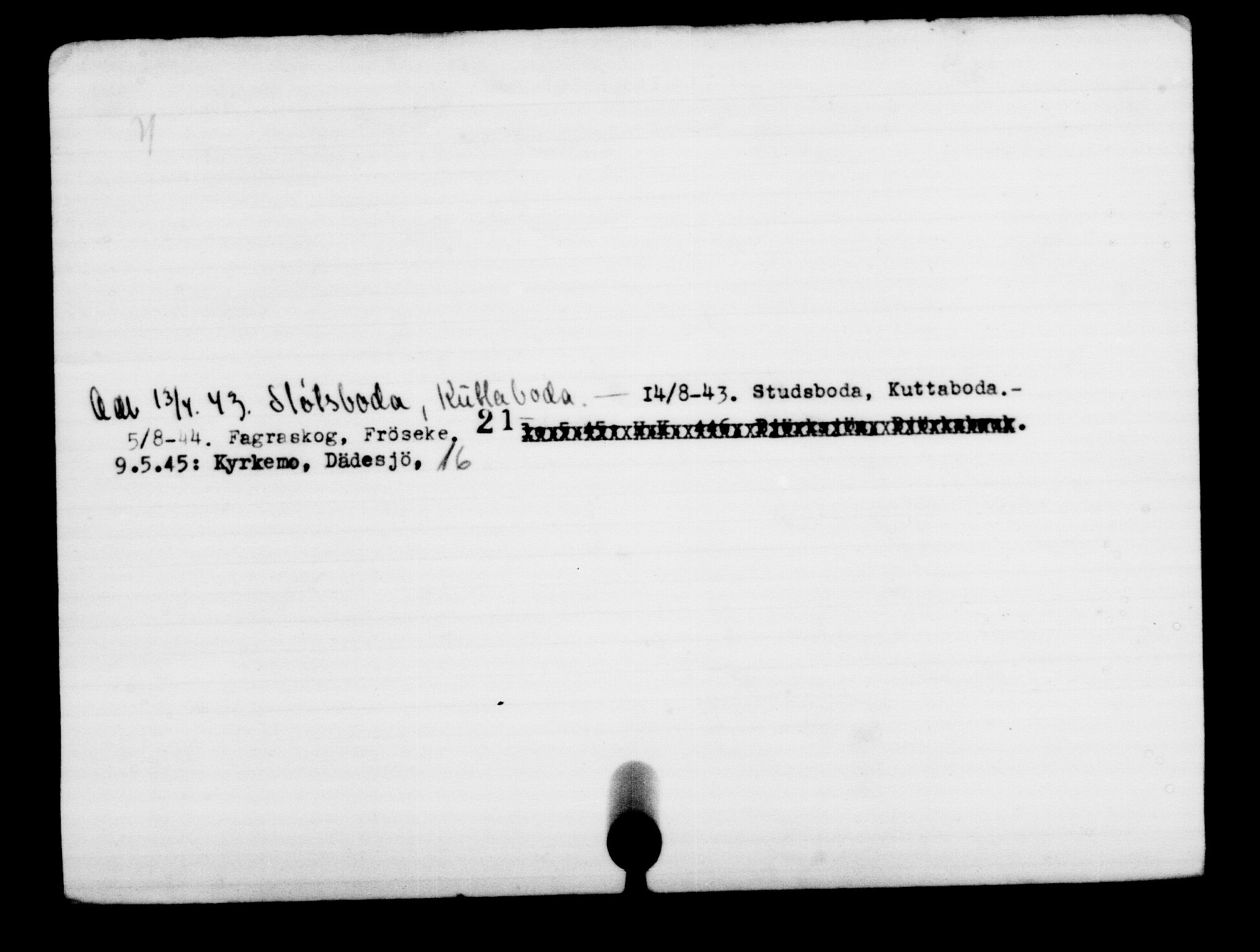 Utenriksstasjonene, Legasjonen i Stockholm, Flyktningkontoret, AV/RA-S-6753/V/Va/L0001: Kjesäterkartoteket, flyktninger med registreringsnr. 1-1000, 1940-1945, p. 463