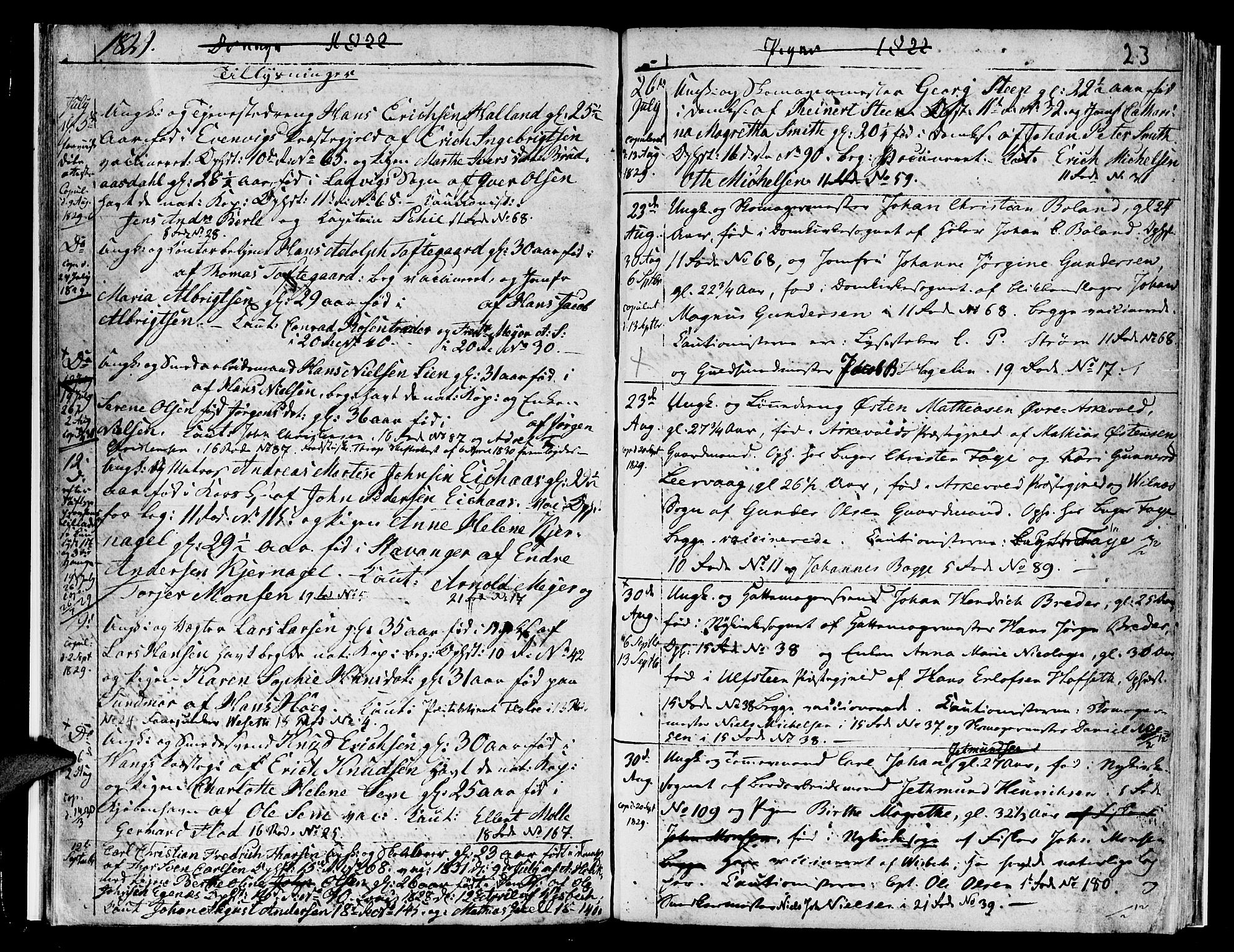 Domkirken sokneprestembete, SAB/A-74801/H/Hab/L0003: Parish register (copy) no. A 3, 1820-1853, p. 23