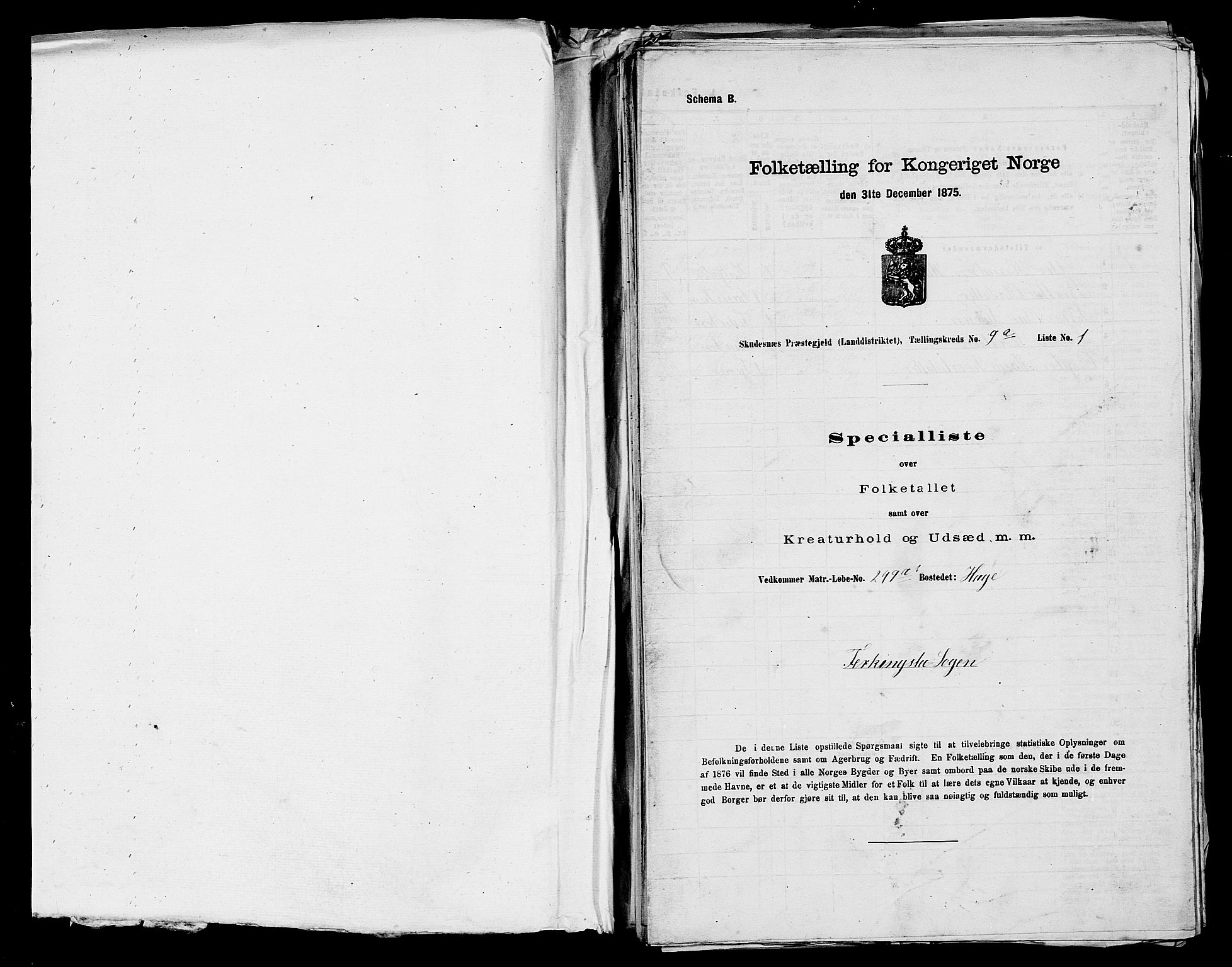 SAST, 1875 census for 1150L Skudenes/Falnes, Åkra og Ferkingstad, 1875, p. 1141