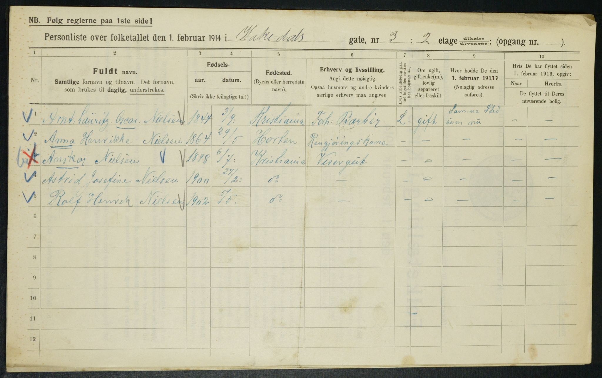 OBA, Municipal Census 1914 for Kristiania, 1914, p. 34090