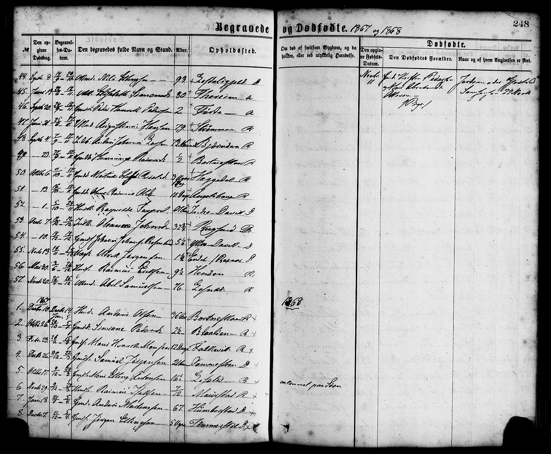 Davik sokneprestembete, SAB/A-79701/H/Haa/Haaa/L0006: Parish register (official) no. A 6, 1867-1881, p. 248