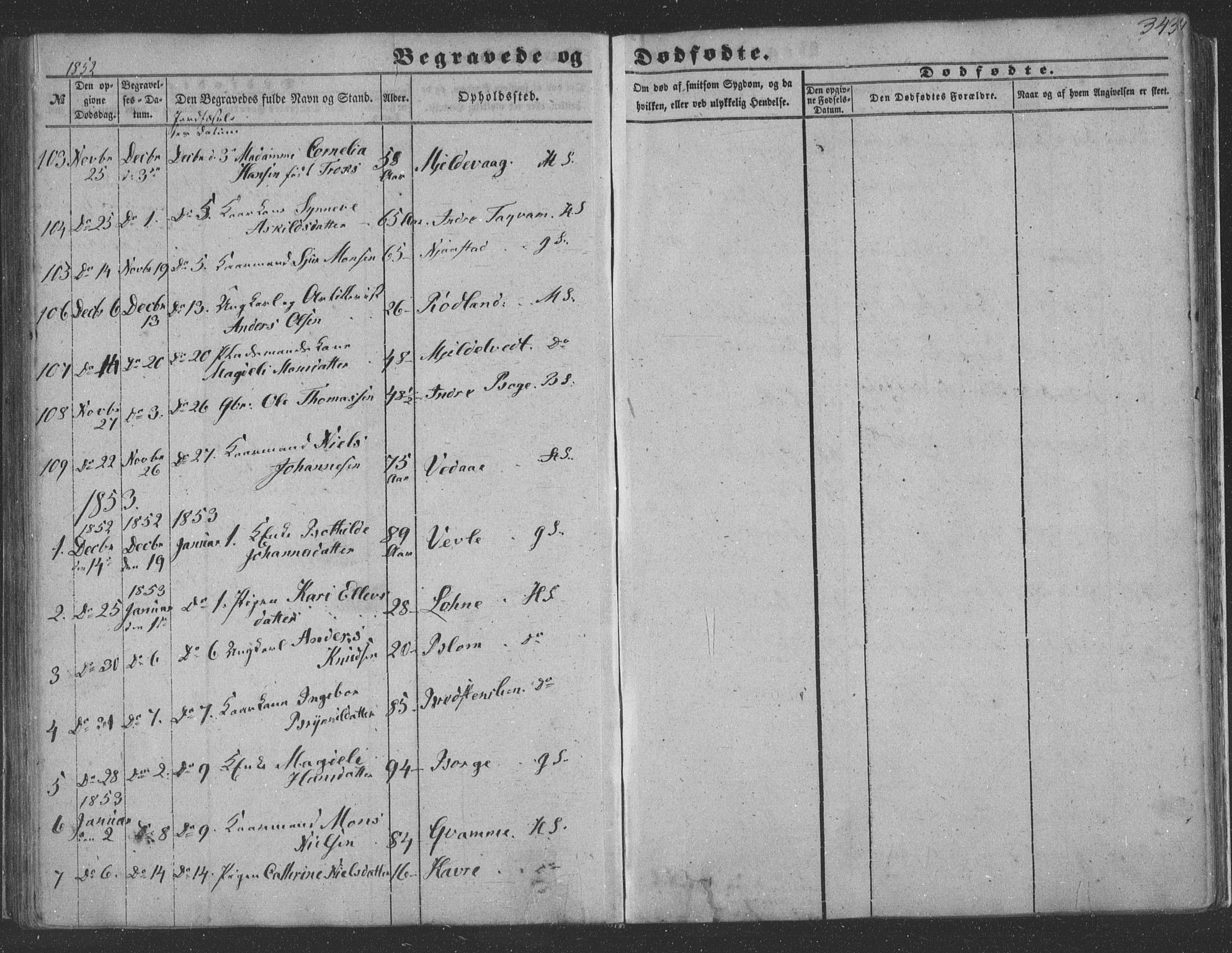 Haus sokneprestembete, SAB/A-75601/H/Haa: Parish register (official) no. A 16 II, 1848-1857, p. 343