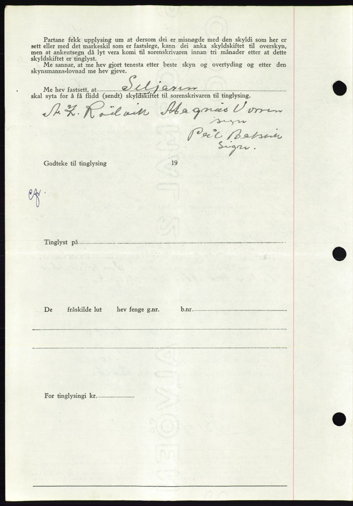 Søre Sunnmøre sorenskriveri, AV/SAT-A-4122/1/2/2C/L0078: Mortgage book no. 4A, 1946-1946, Diary no: : 503/1946