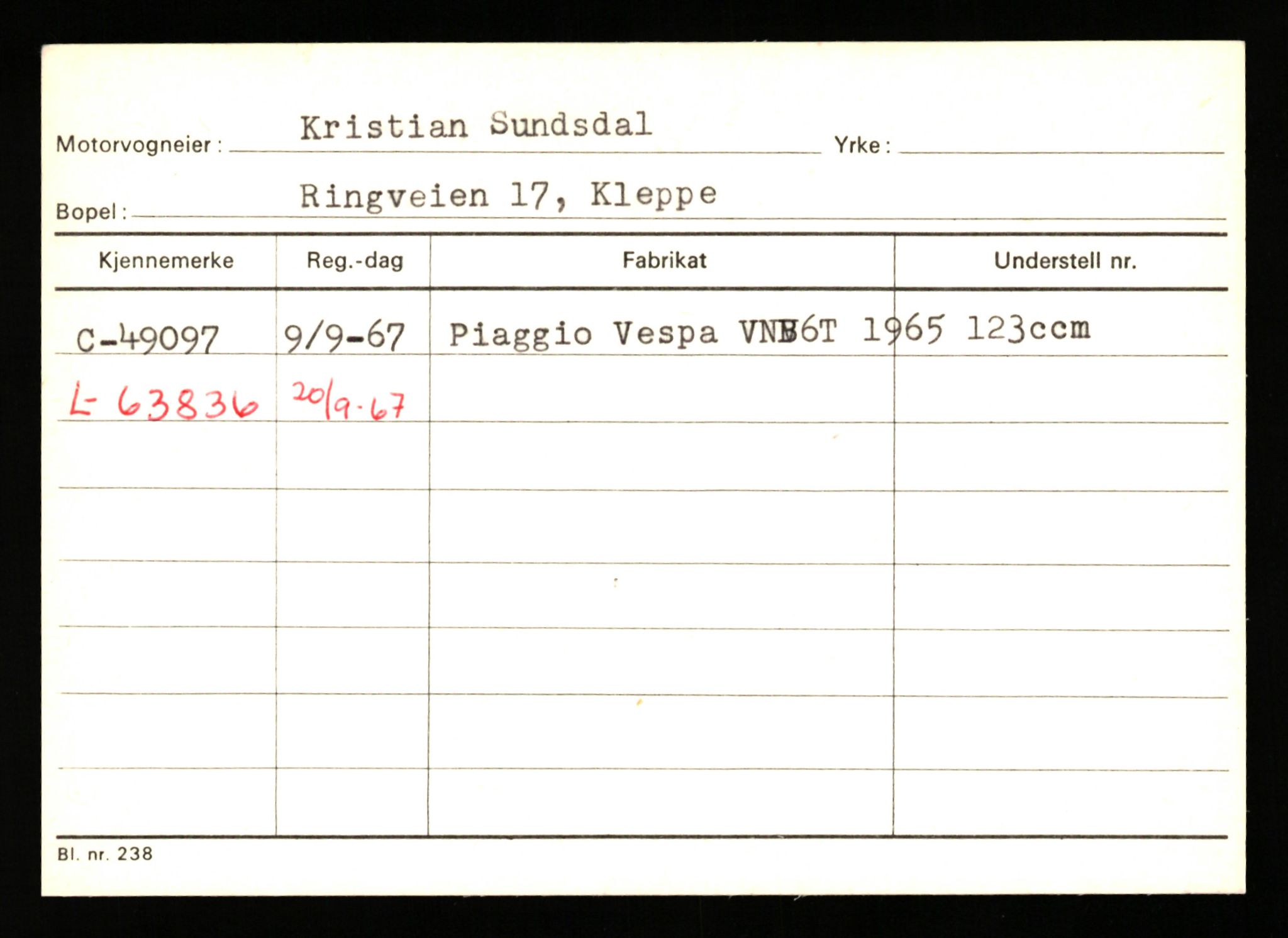 Stavanger trafikkstasjon, SAST/A-101942/0/G/L0007: Registreringsnummer: 49019 - 67460, 1930-1971, p. 25