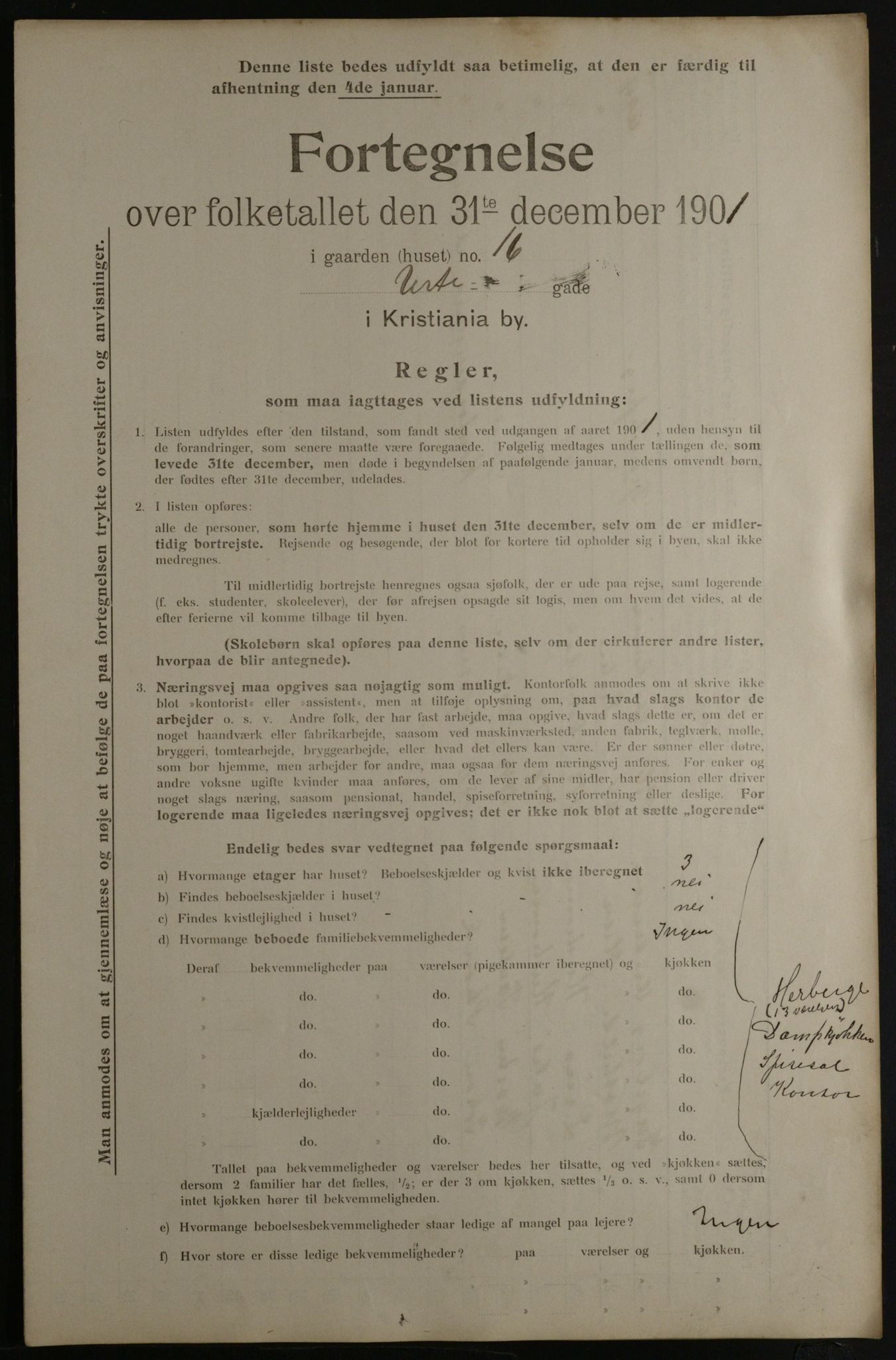 OBA, Municipal Census 1901 for Kristiania, 1901, p. 18590