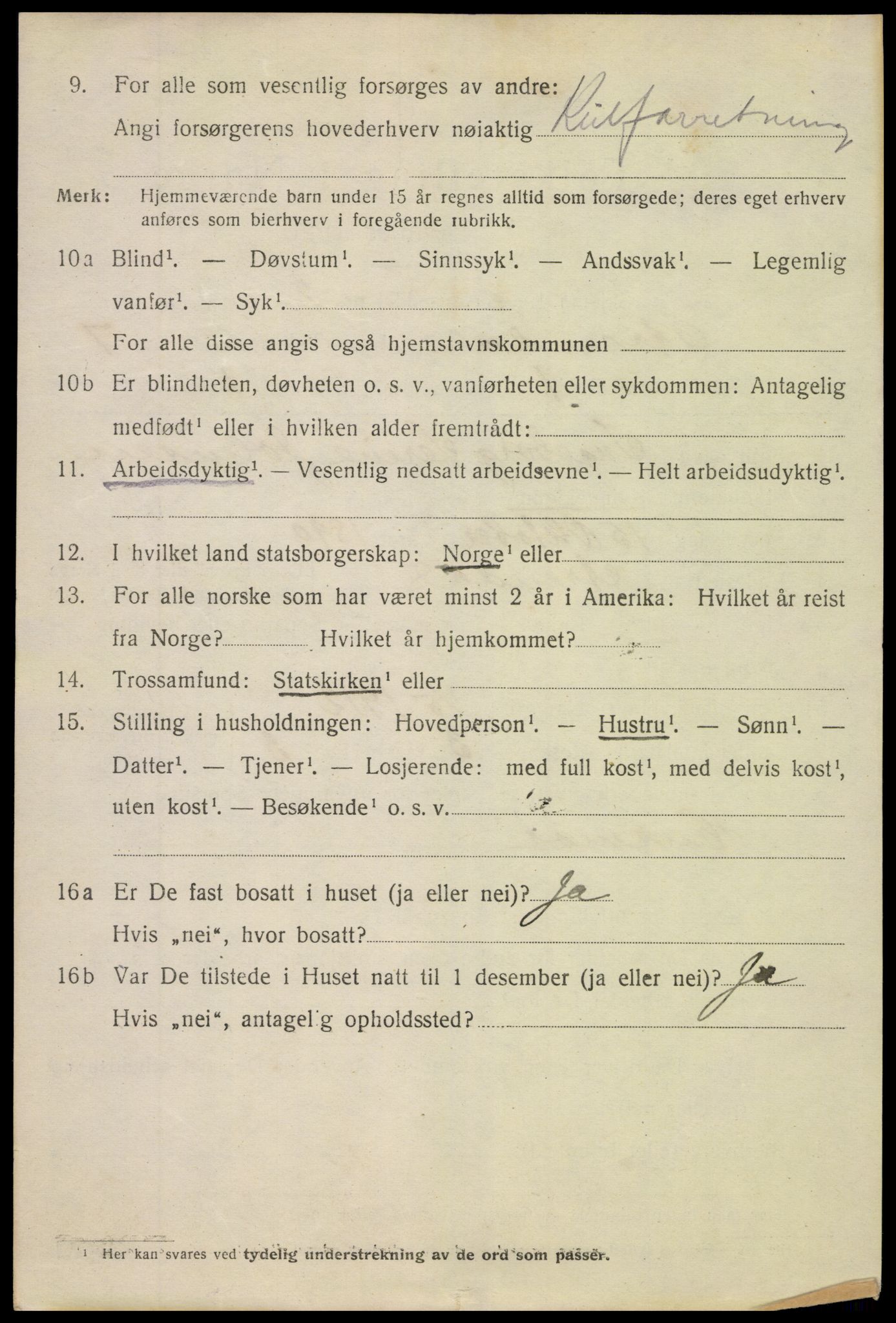 SAK, 1920 census for Arendal, 1920, p. 14459