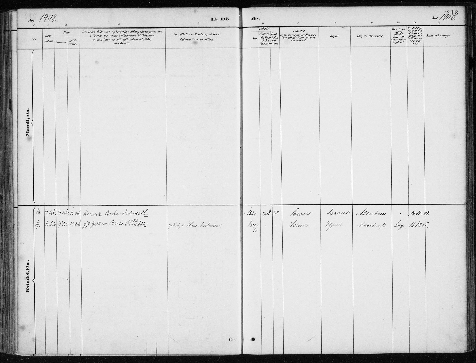 Os sokneprestembete, AV/SAB-A-99929: Parish register (official) no. B 1, 1885-1902, p. 213