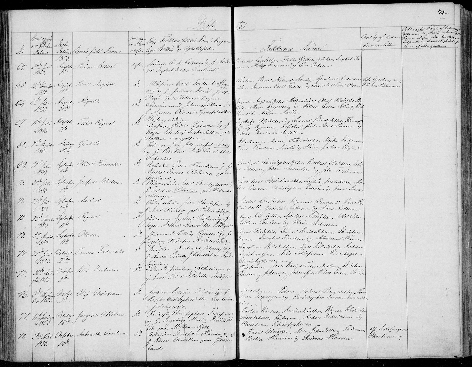 Skoger kirkebøker, AV/SAKO-A-59/F/Fa/L0003: Parish register (official) no. I 3, 1842-1861, p. 72