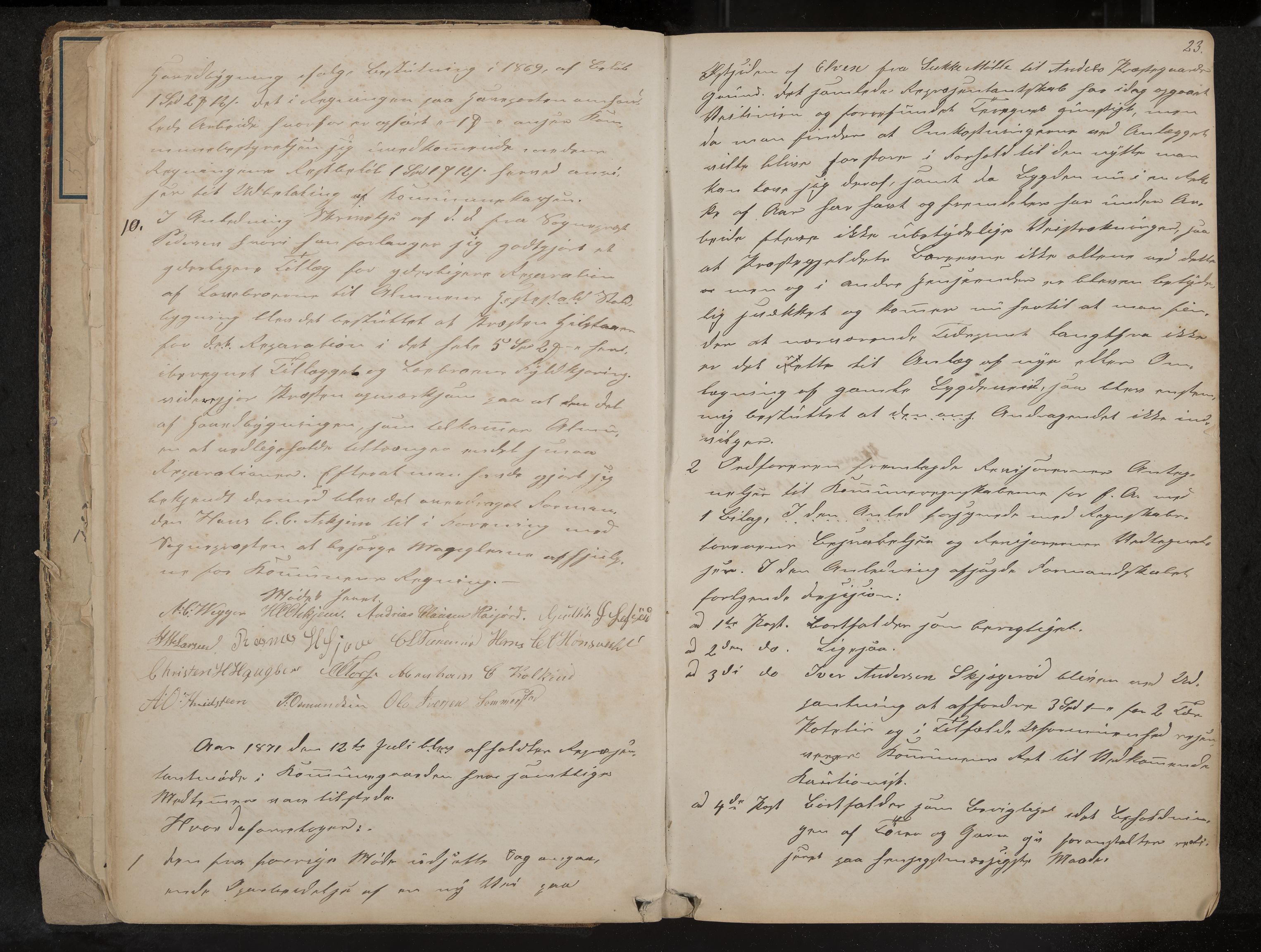 Andebu formannskap og sentraladministrasjon, IKAK/0719021-1/A/Aa/L0002: Møtebok med register, 1869-1891, p. 23