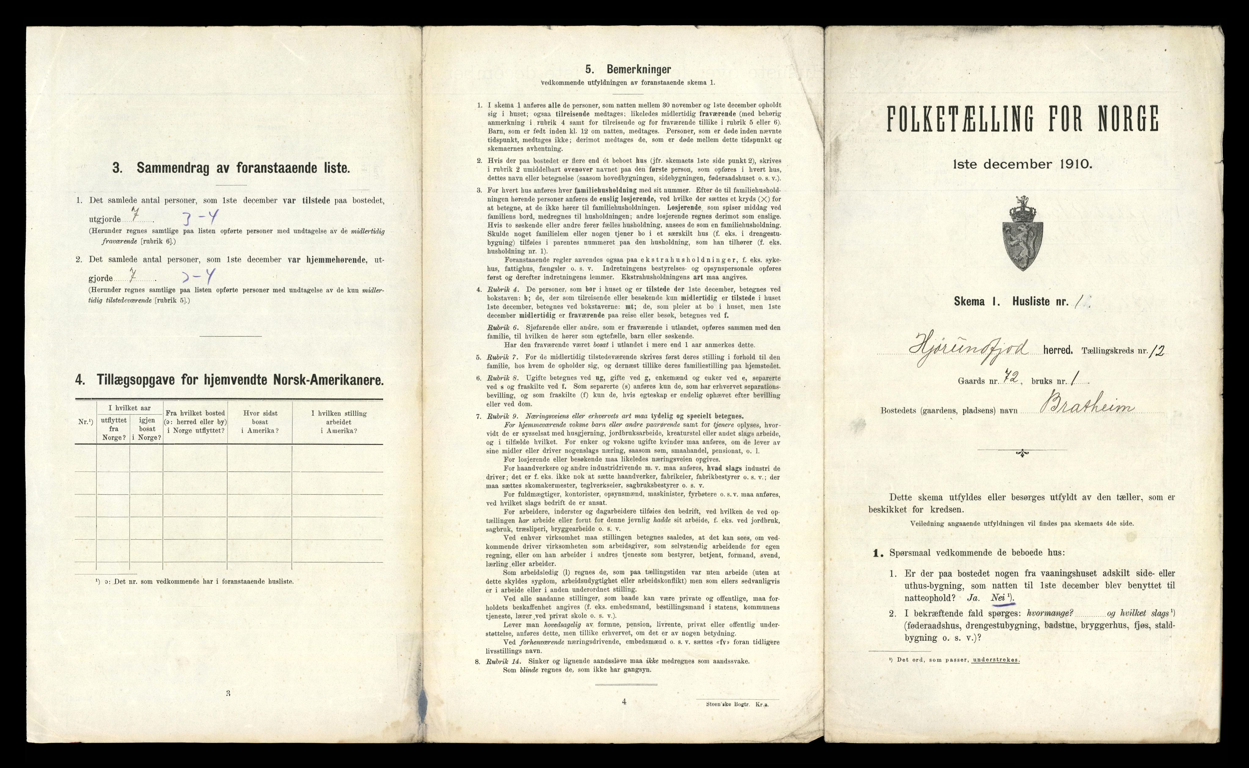 RA, 1910 census for Hjørundfjord, 1910, p. 598