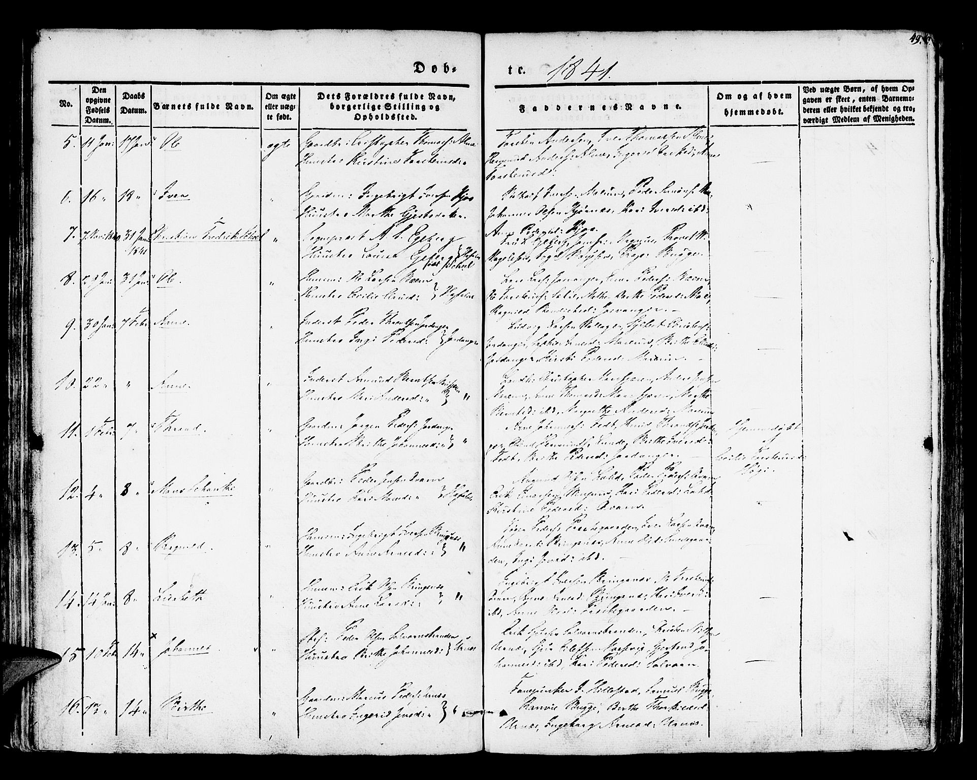 Hafslo sokneprestembete, AV/SAB-A-80301/H/Haa/Haaa/L0005: Parish register (official) no. A 5, 1834-1852, p. 49