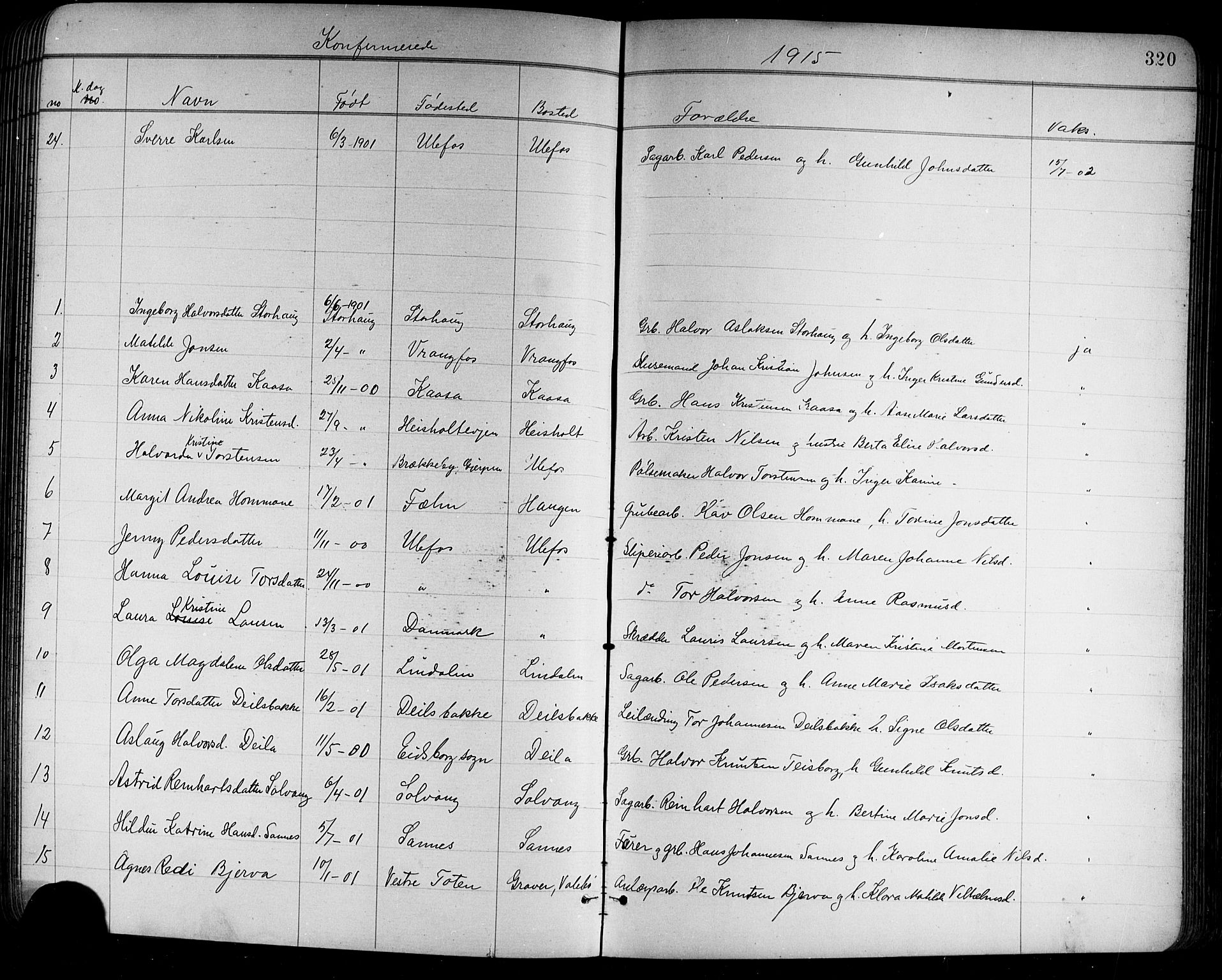 Holla kirkebøker, SAKO/A-272/G/Ga/L0005: Parish register (copy) no. I 5, 1891-1917, p. 320