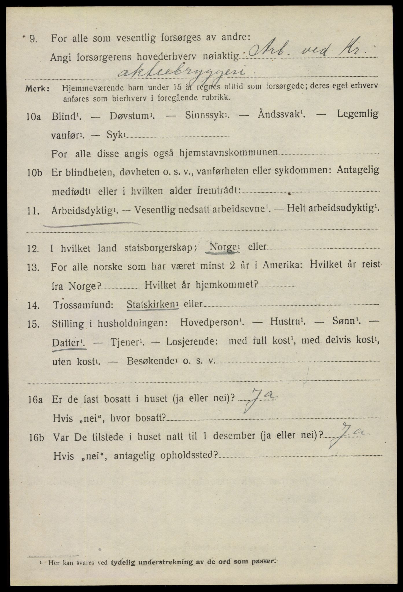 SAO, 1920 census for Askim, 1920, p. 10928