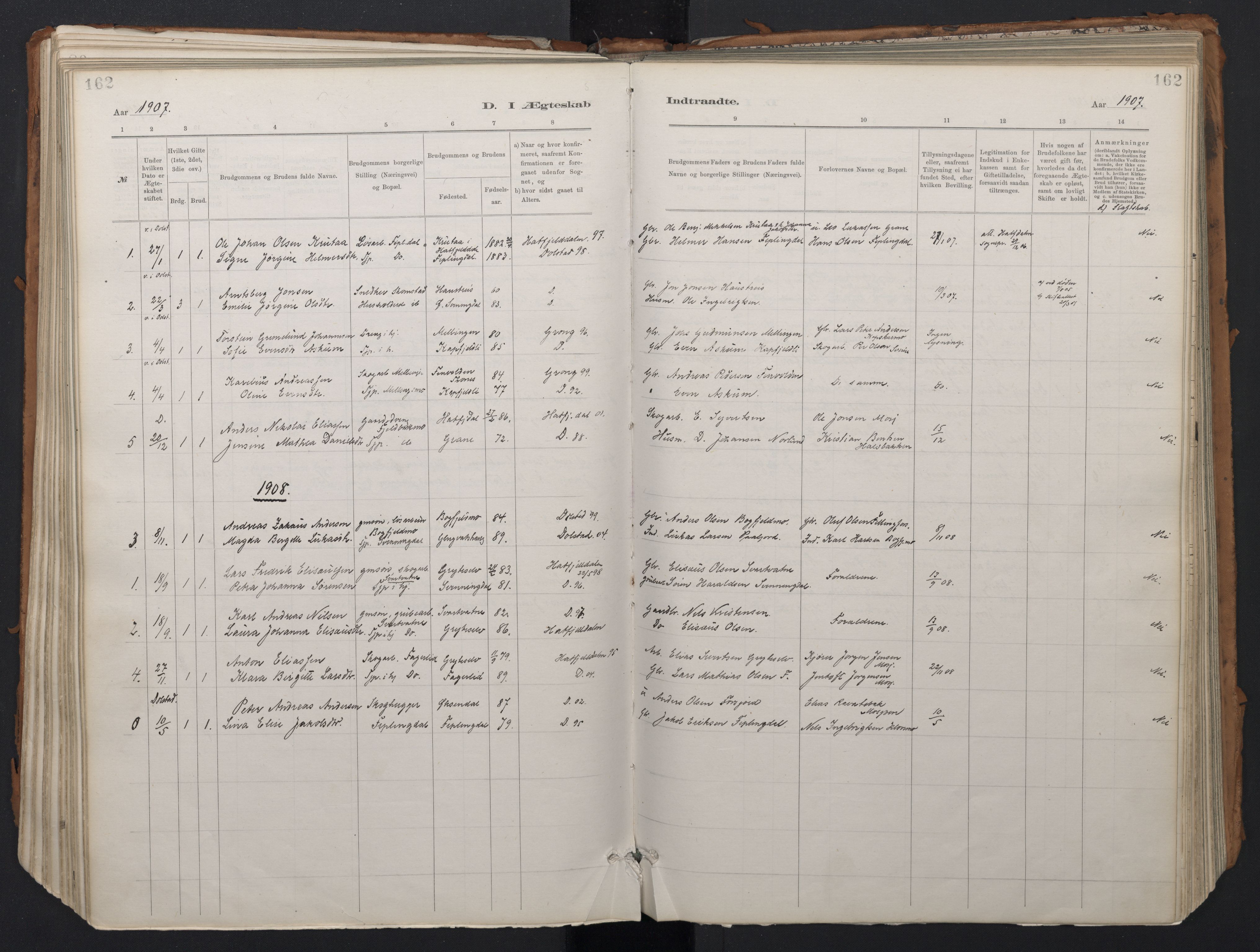 Ministerialprotokoller, klokkerbøker og fødselsregistre - Nordland, SAT/A-1459/824/L0338: Parish register (official) no. 824A01, 1880-1915, p. 162