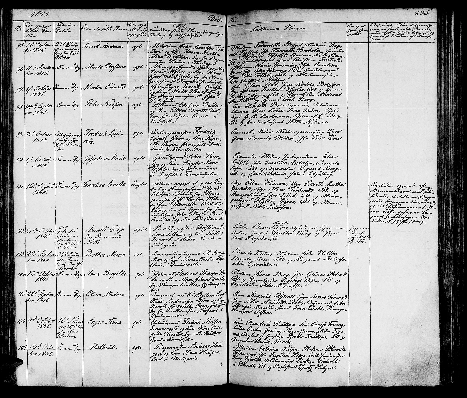 Ministerialprotokoller, klokkerbøker og fødselsregistre - Sør-Trøndelag, SAT/A-1456/602/L0136: Parish register (copy) no. 602C04, 1833-1845, p. 235