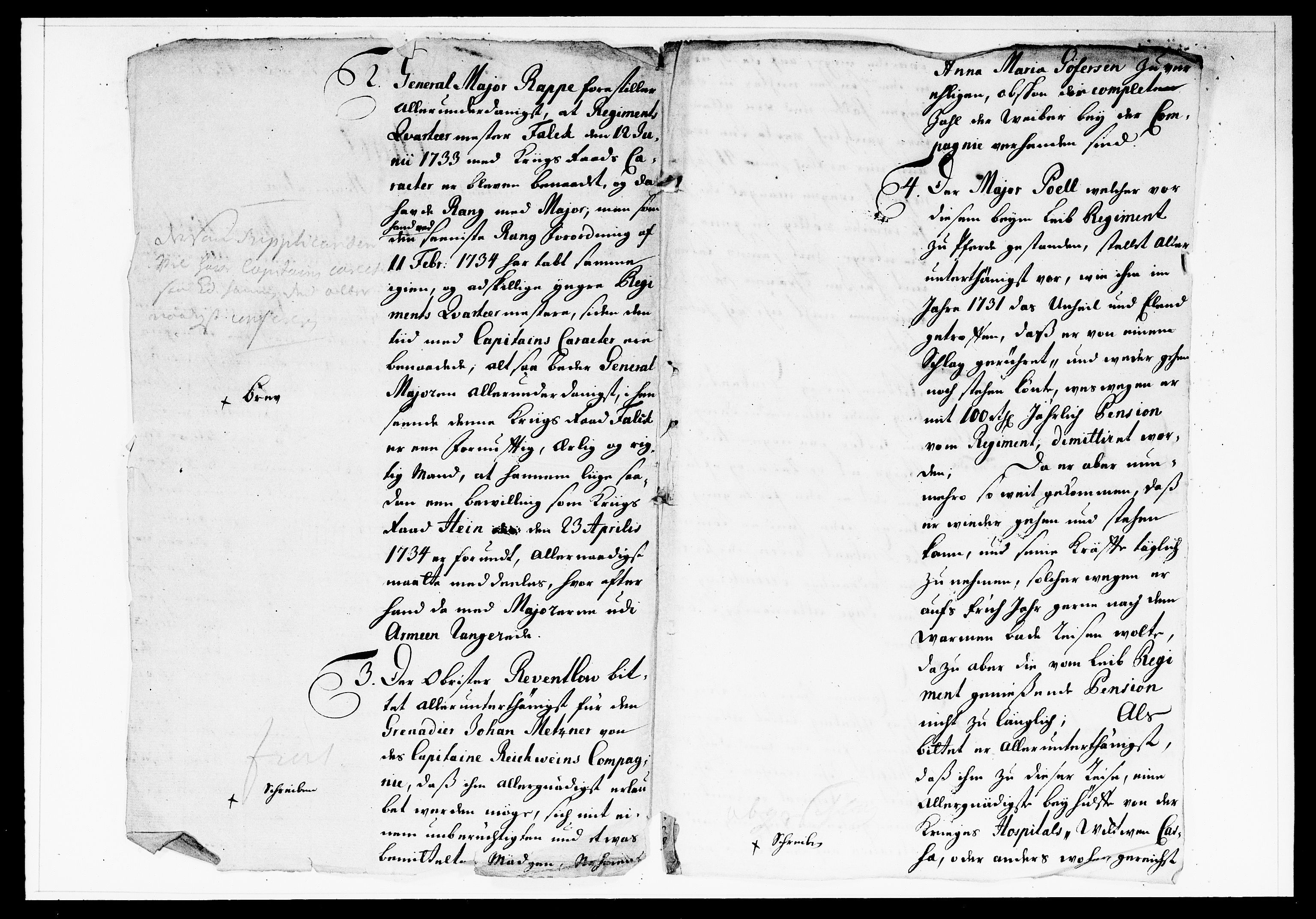 Krigskollegiet, Krigskancelliet, DRA/A-0006/-/1138-1142: Refererede sager, 1737, p. 3