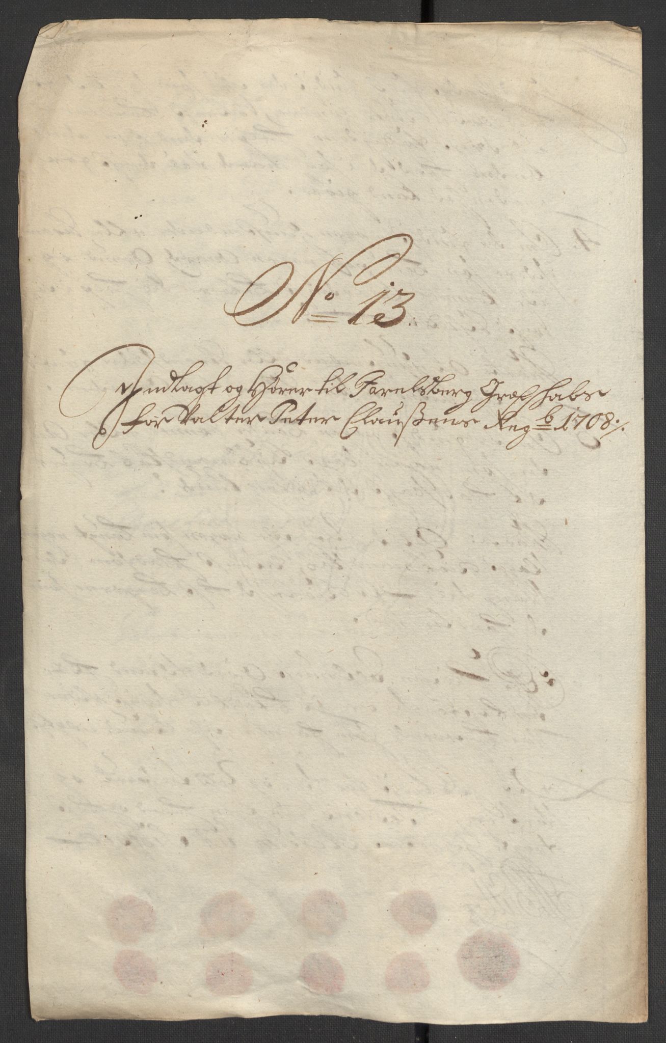 Rentekammeret inntil 1814, Reviderte regnskaper, Fogderegnskap, AV/RA-EA-4092/R32/L1873: Fogderegnskap Jarlsberg grevskap, 1708, p. 153