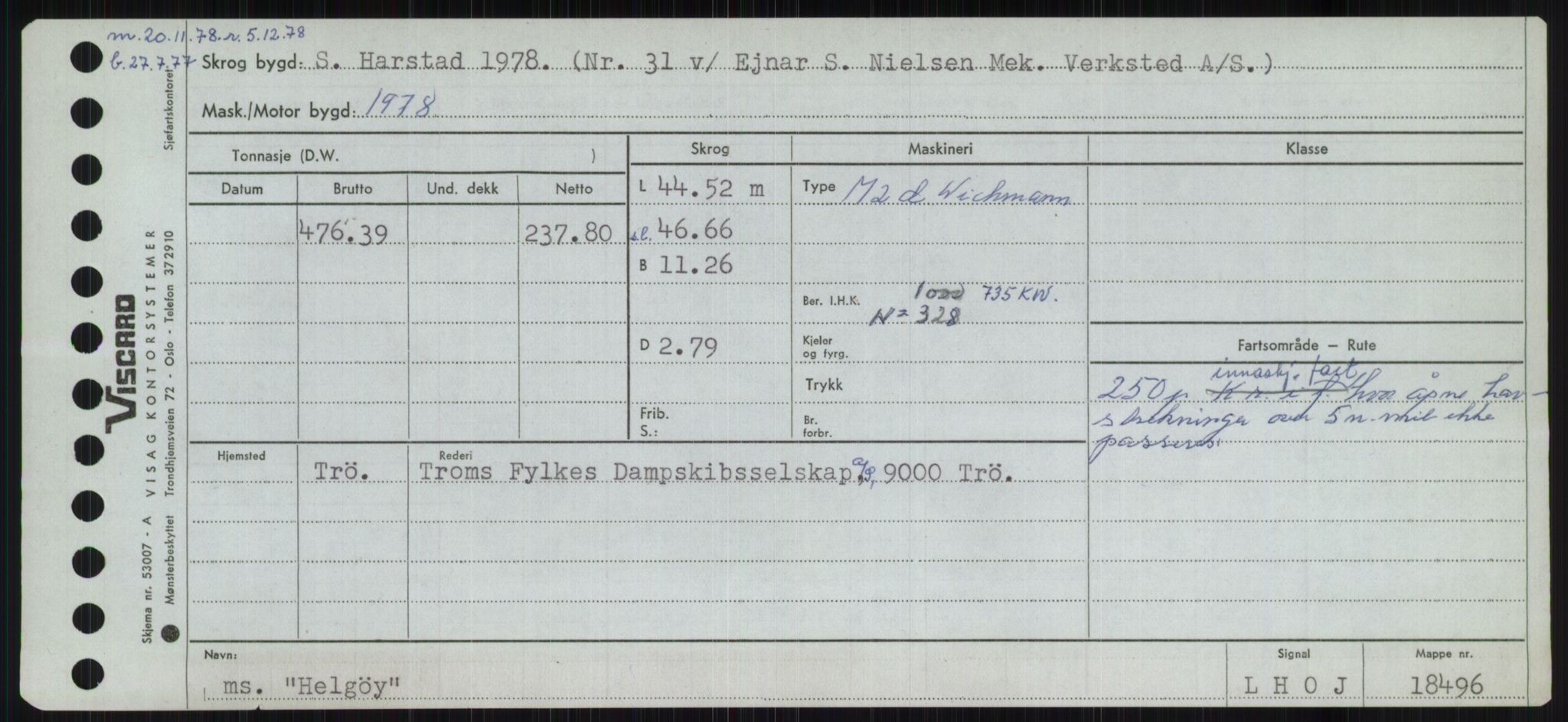 Sjøfartsdirektoratet med forløpere, Skipsmålingen, RA/S-1627/H/Ha/L0002/0002: Fartøy, Eik-Hill / Fartøy, G-Hill, p. 803