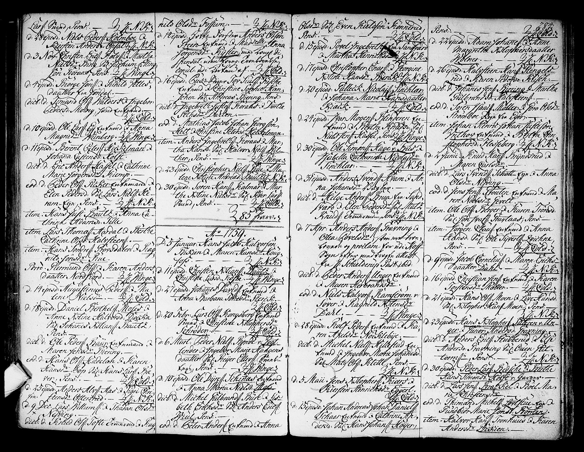 Kongsberg kirkebøker, SAKO/A-22/F/Fa/L0004: Parish register (official) no. I 4, 1756-1768, p. 284