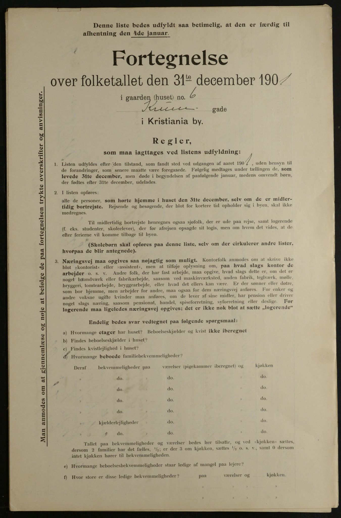 OBA, Municipal Census 1901 for Kristiania, 1901, p. 8433