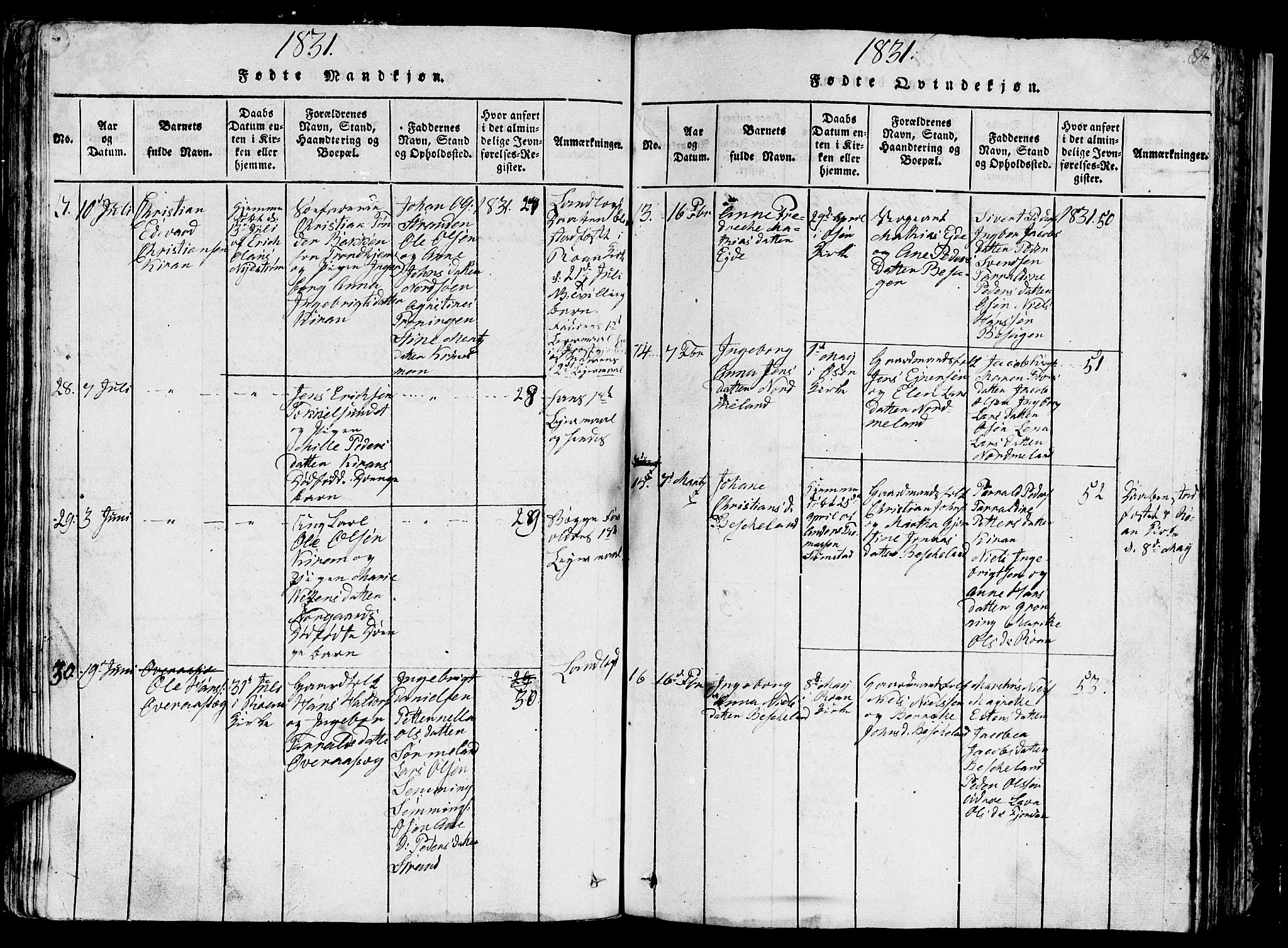 Ministerialprotokoller, klokkerbøker og fødselsregistre - Sør-Trøndelag, AV/SAT-A-1456/657/L0714: Parish register (copy) no. 657C01, 1818-1868, p. 84