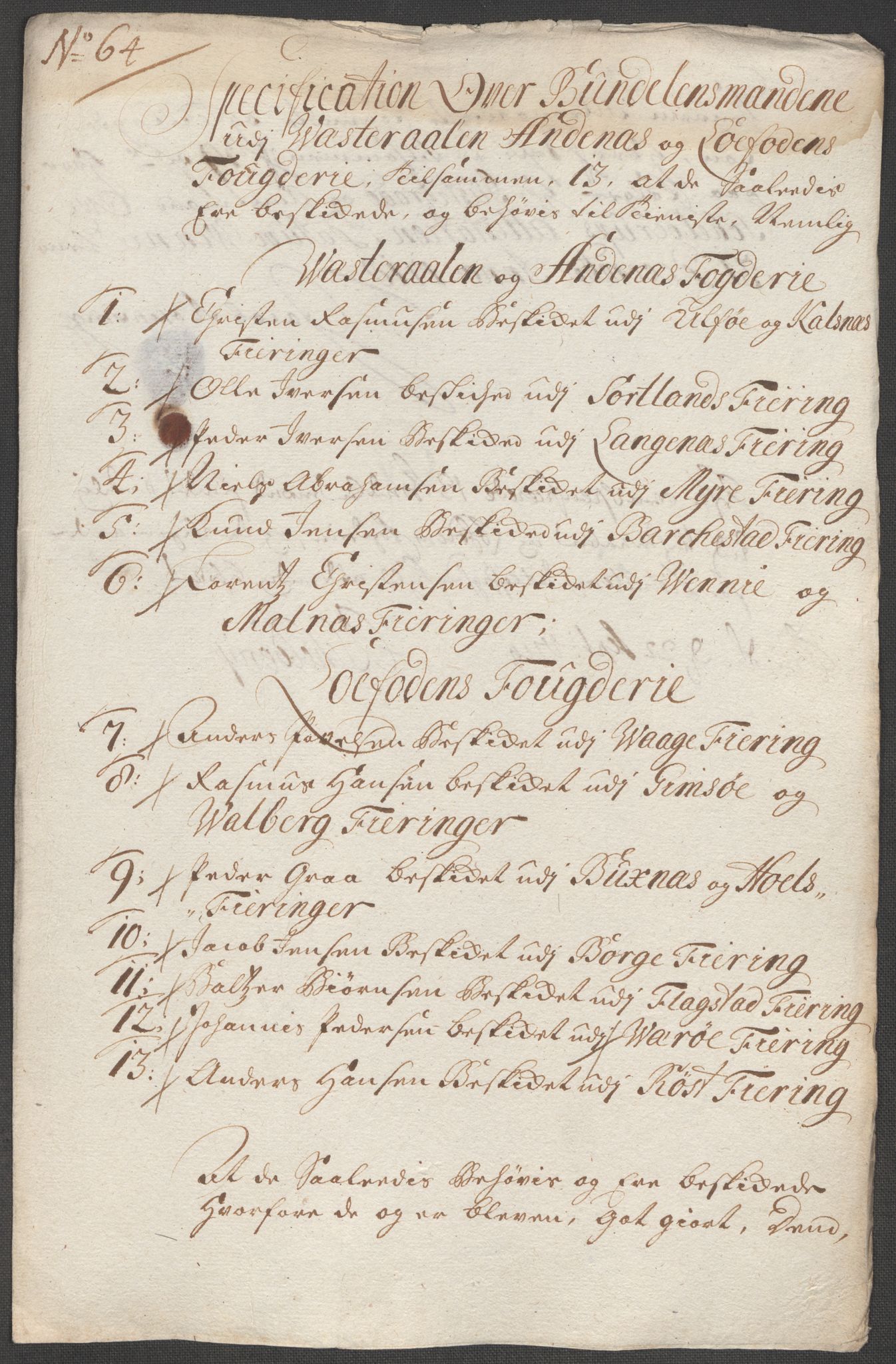 Rentekammeret inntil 1814, Reviderte regnskaper, Fogderegnskap, AV/RA-EA-4092/R67/L4684: Fogderegnskap Vesterålen, Andenes og Lofoten, 1718, p. 353