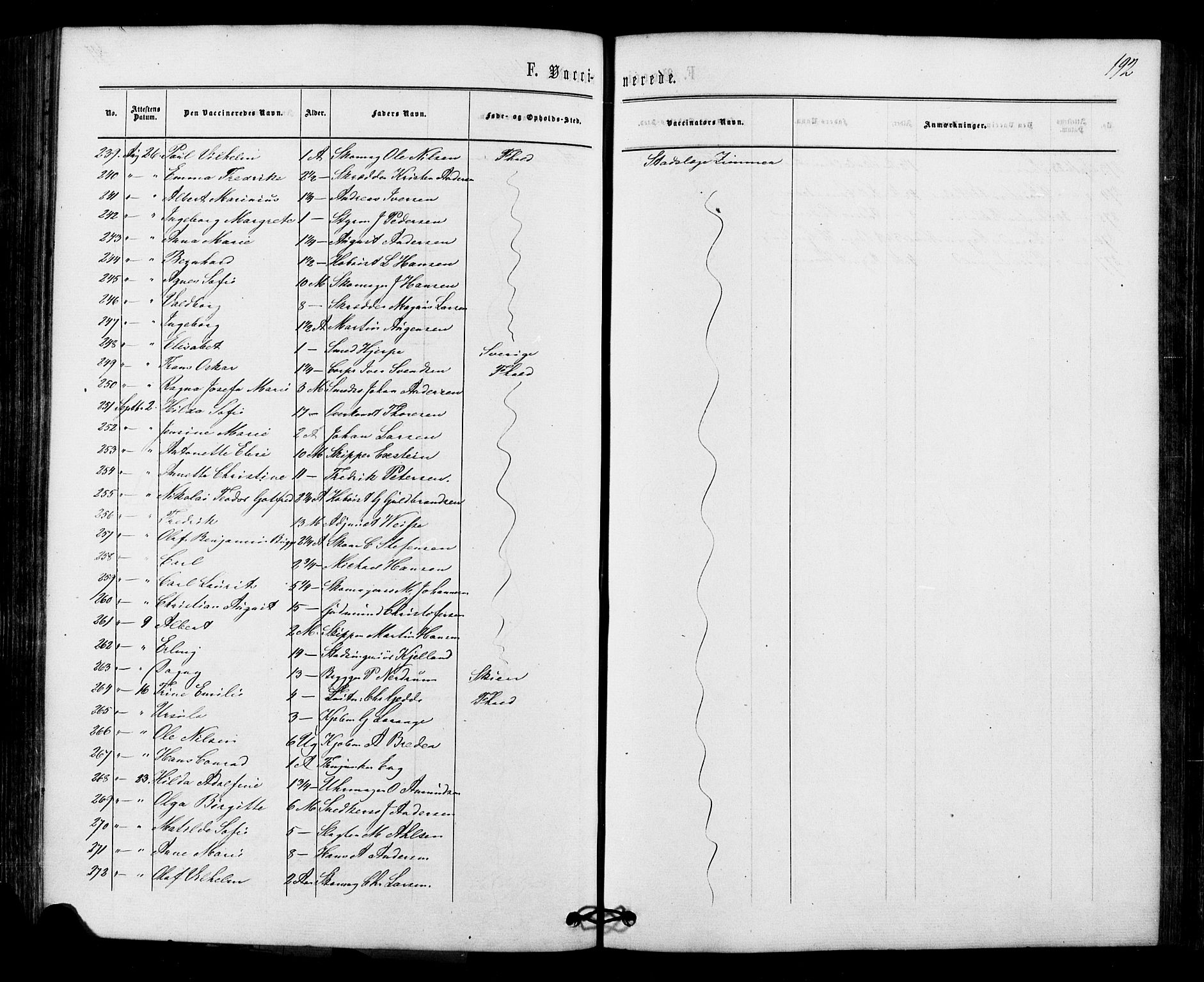 Halden prestekontor Kirkebøker, AV/SAO-A-10909/F/Fa/L0010: Parish register (official) no. I 10, 1866-1877, p. 192