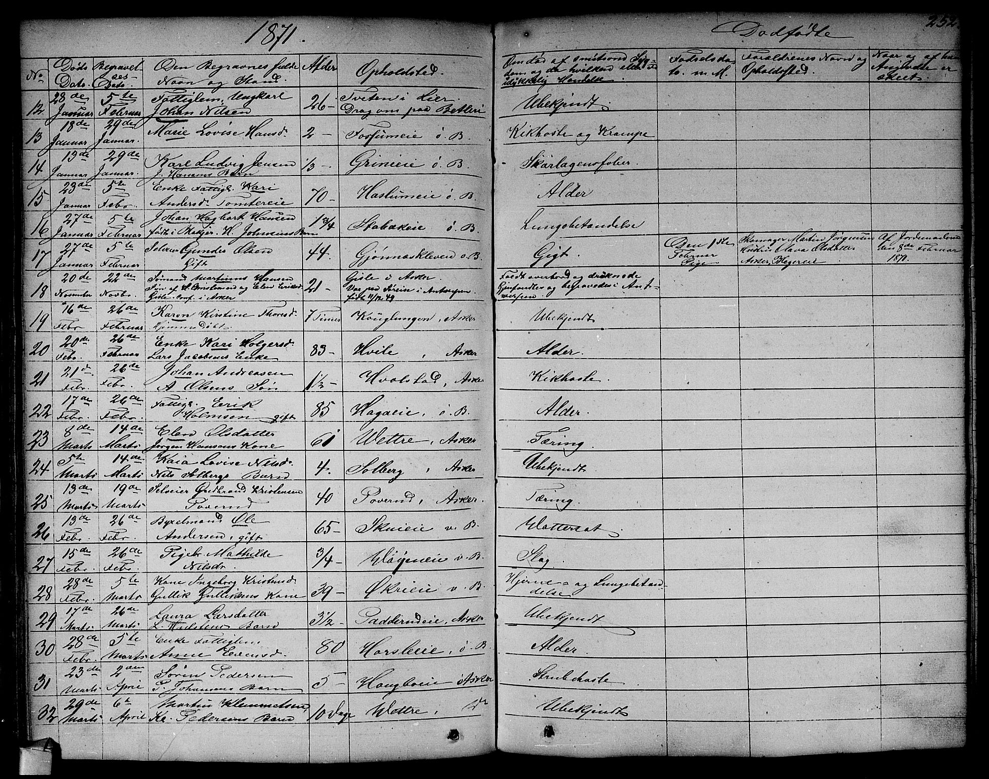 Asker prestekontor Kirkebøker, SAO/A-10256a/F/Fa/L0011: Parish register (official) no. I 11, 1825-1878, p. 252
