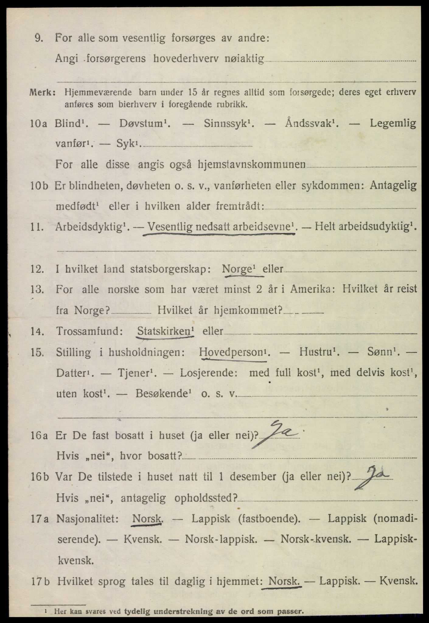 SAT, 1920 census for Tjøtta, 1920, p. 5362