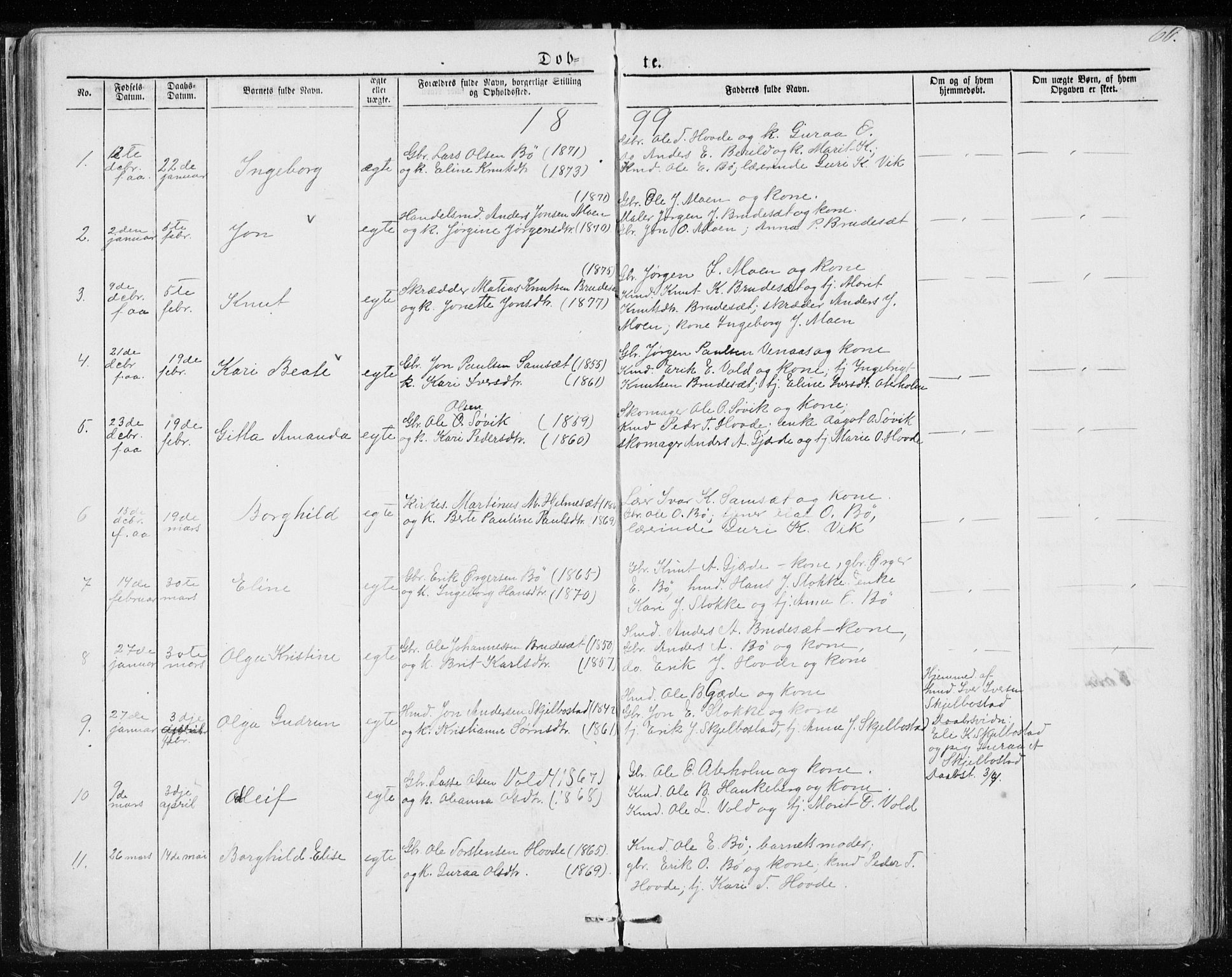 Ministerialprotokoller, klokkerbøker og fødselsregistre - Møre og Romsdal, SAT/A-1454/543/L0564: Parish register (copy) no. 543C02, 1867-1915, p. 60