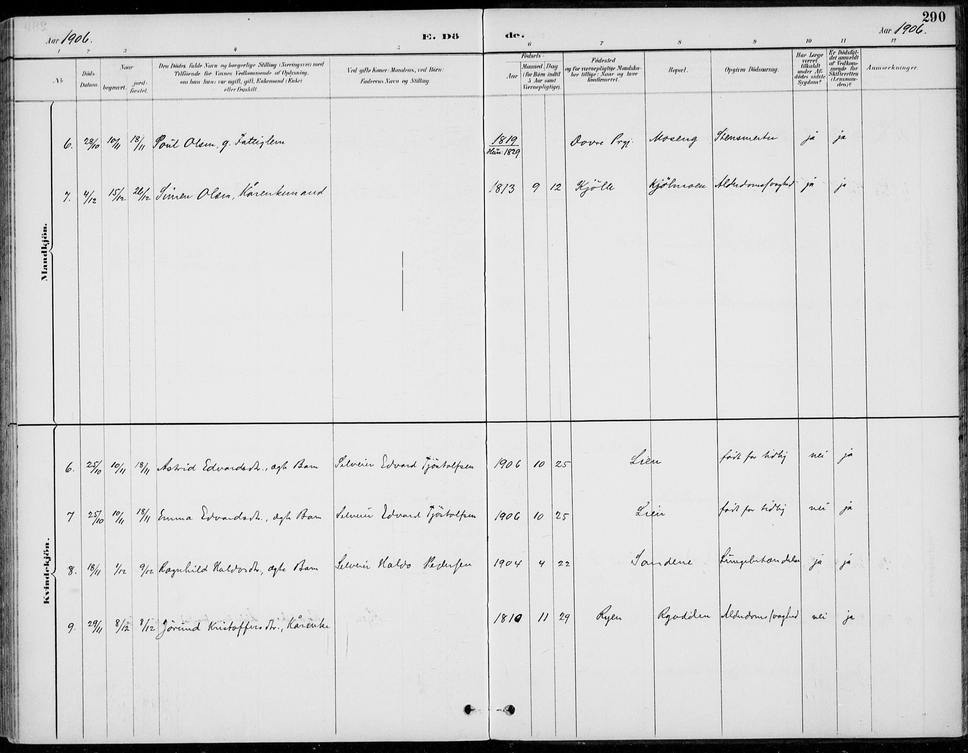 Alvdal prestekontor, AV/SAH-PREST-060/H/Ha/Haa/L0003: Parish register (official) no. 3, 1886-1912, p. 290