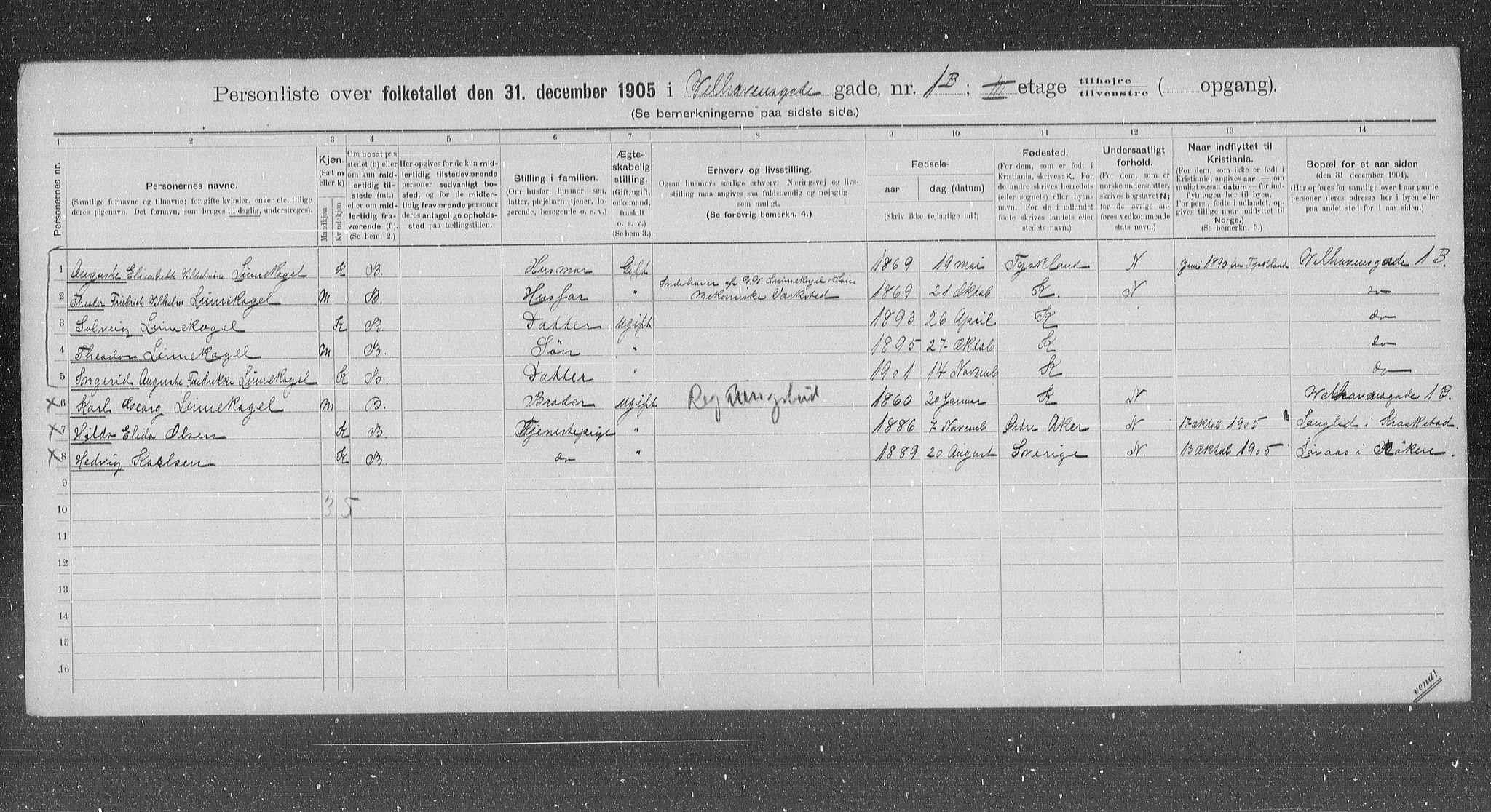 OBA, Municipal Census 1905 for Kristiania, 1905, p. 66946