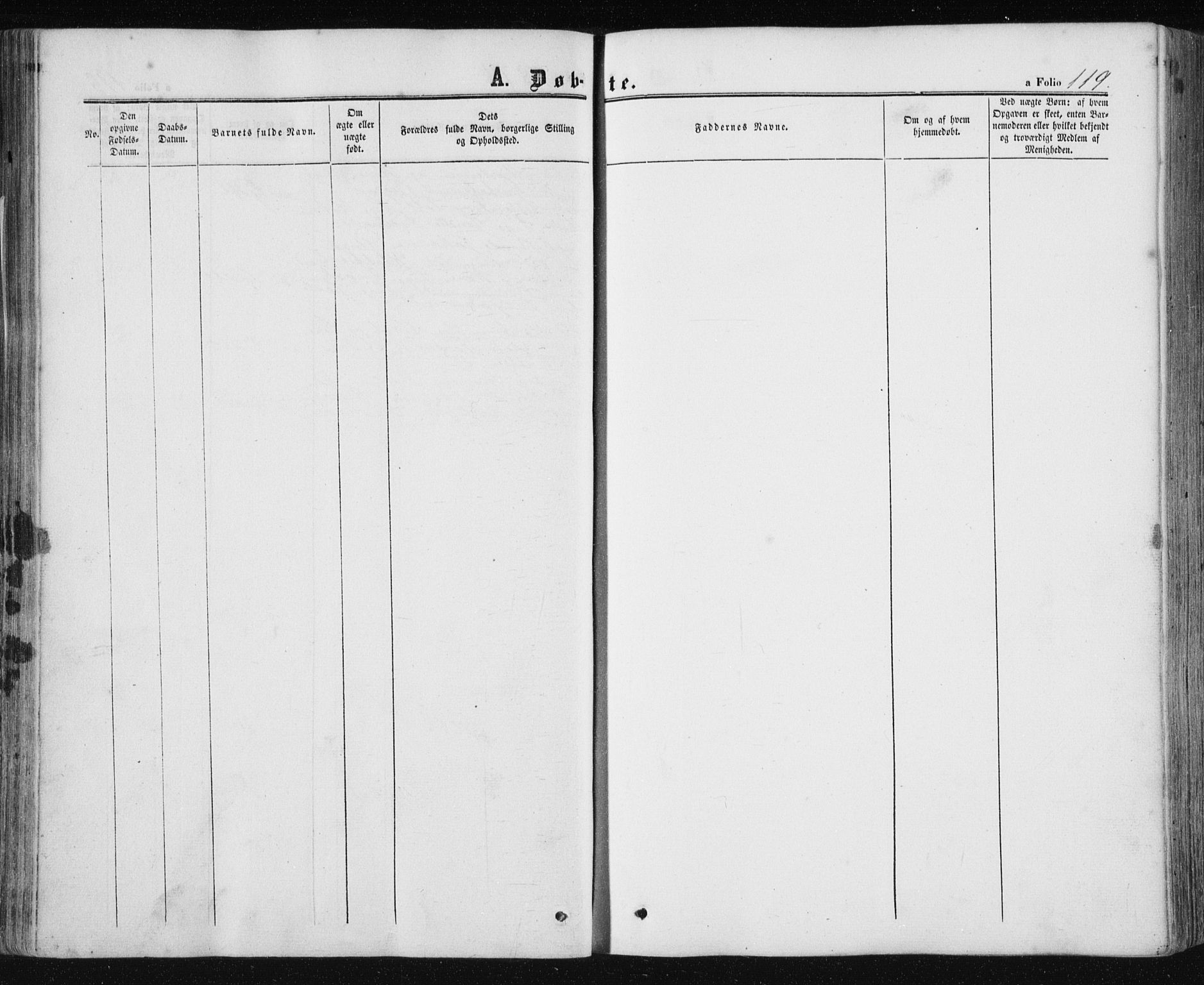 Ministerialprotokoller, klokkerbøker og fødselsregistre - Nord-Trøndelag, SAT/A-1458/780/L0641: Parish register (official) no. 780A06, 1857-1874, p. 119